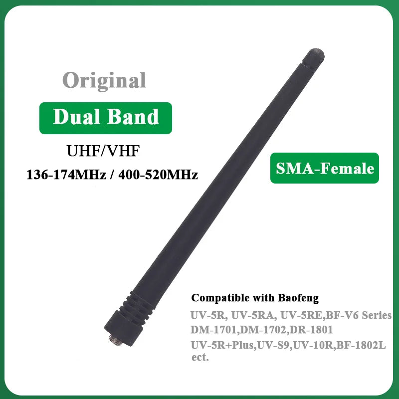 Walkie Talkie Antenna Original Dual Band SMA-Female VHF UHF UV-5R Aerials For Baofeng DM-1701 DM-1702 DR-1801 Radios Accessories