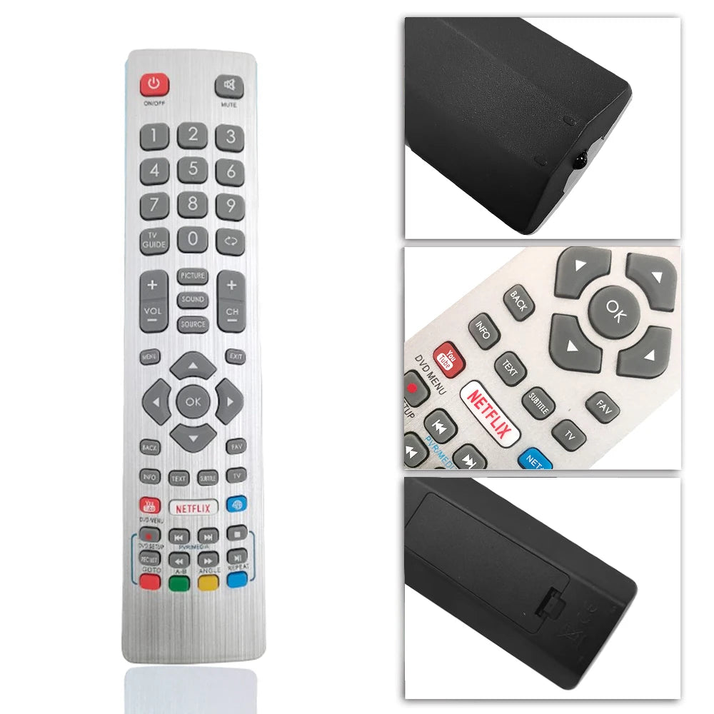Replacement IR Remote for Sharp Aquos TVs - Model SHWRMC0115, SHWRMC0121, DH-2086, DH-2087 (Multi-Device Control
