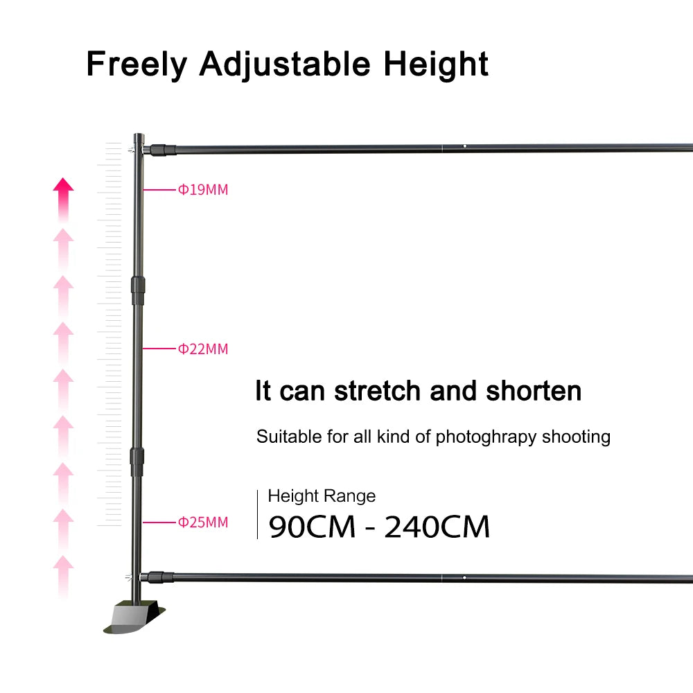 Background Stand 2.4X3.0M Double-Crossbar for Backdrop Frame Support SystemPhotography Photo Studio Video Muslin Green Screen