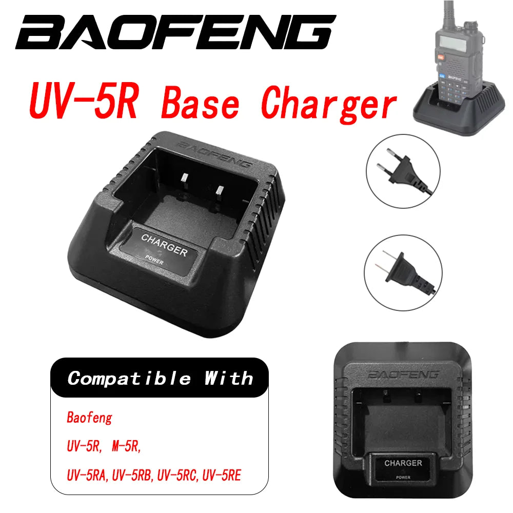 Baofeng UV-5R USB Desktop Charger Base for UV5R/UV5RE/UV5RA/UV5R+Plus Li-ion Battery CB Radio Walkie Talkies