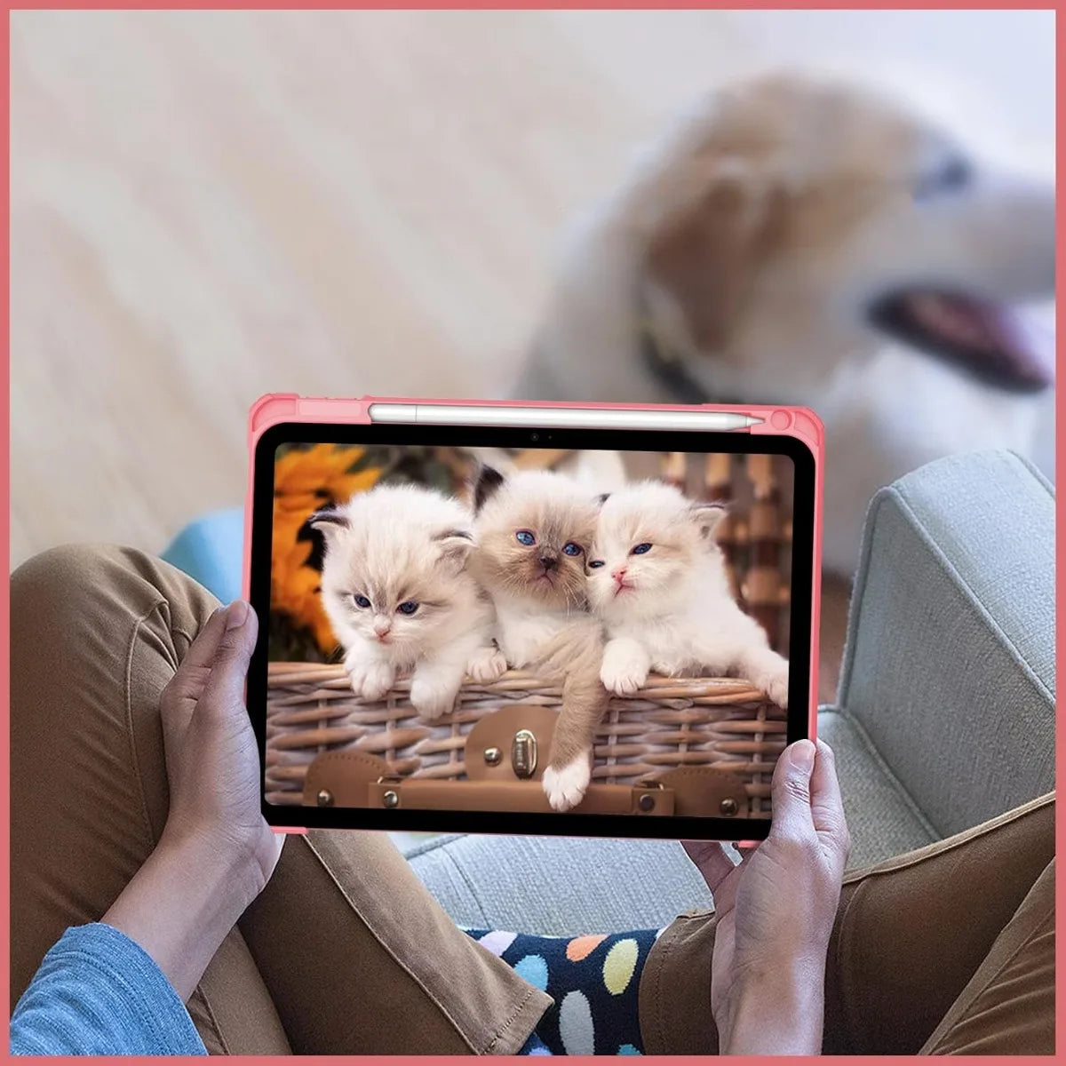Slim Case for iPad (A16) 11 Inch (2025), iPad 10th Generation 10.9 Inch (2022) -Cover with Clear Transparent Back Shell  Pink