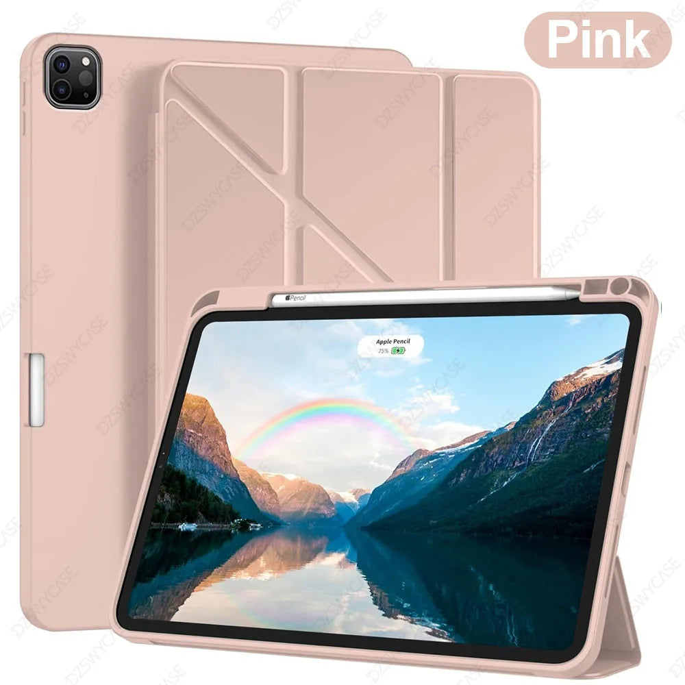 Y-Trifold Case for iPad Pro 11 Inch (2022/2021/2020, 4th/3rd/2nd Generation), with Pencil Holder, Auto Sleep/Wak Cover