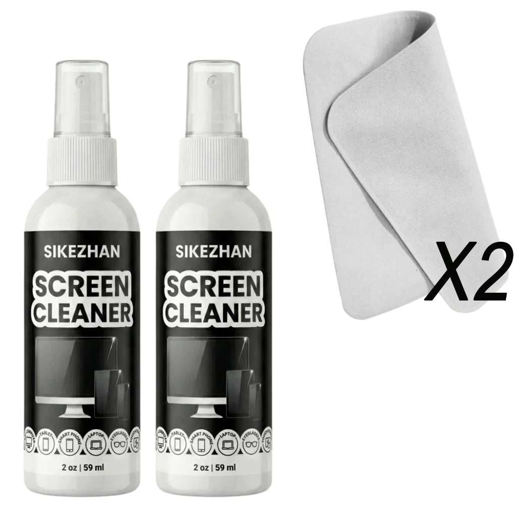SIKEZHAN Screen Cleaner Spray 59ml with Cloth for Phone Laptop Monitor TV Glasses Tablet Dust Fingerprint Mist Cleaning Kit