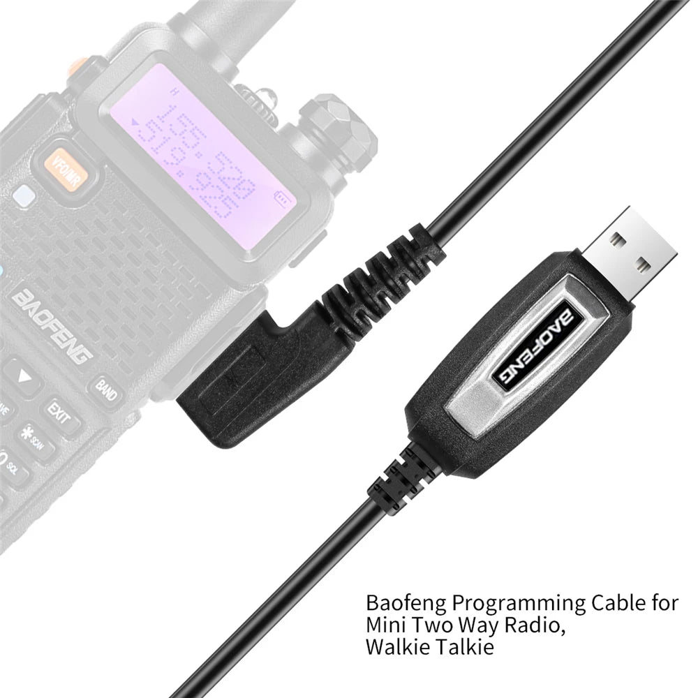 USB Programming Cable With CD For Baofeng UV-5R 888S 82 UV-S9PLUS UV-13 16/17/21 Pro USB K-type Interface Walkie Talkie Radio