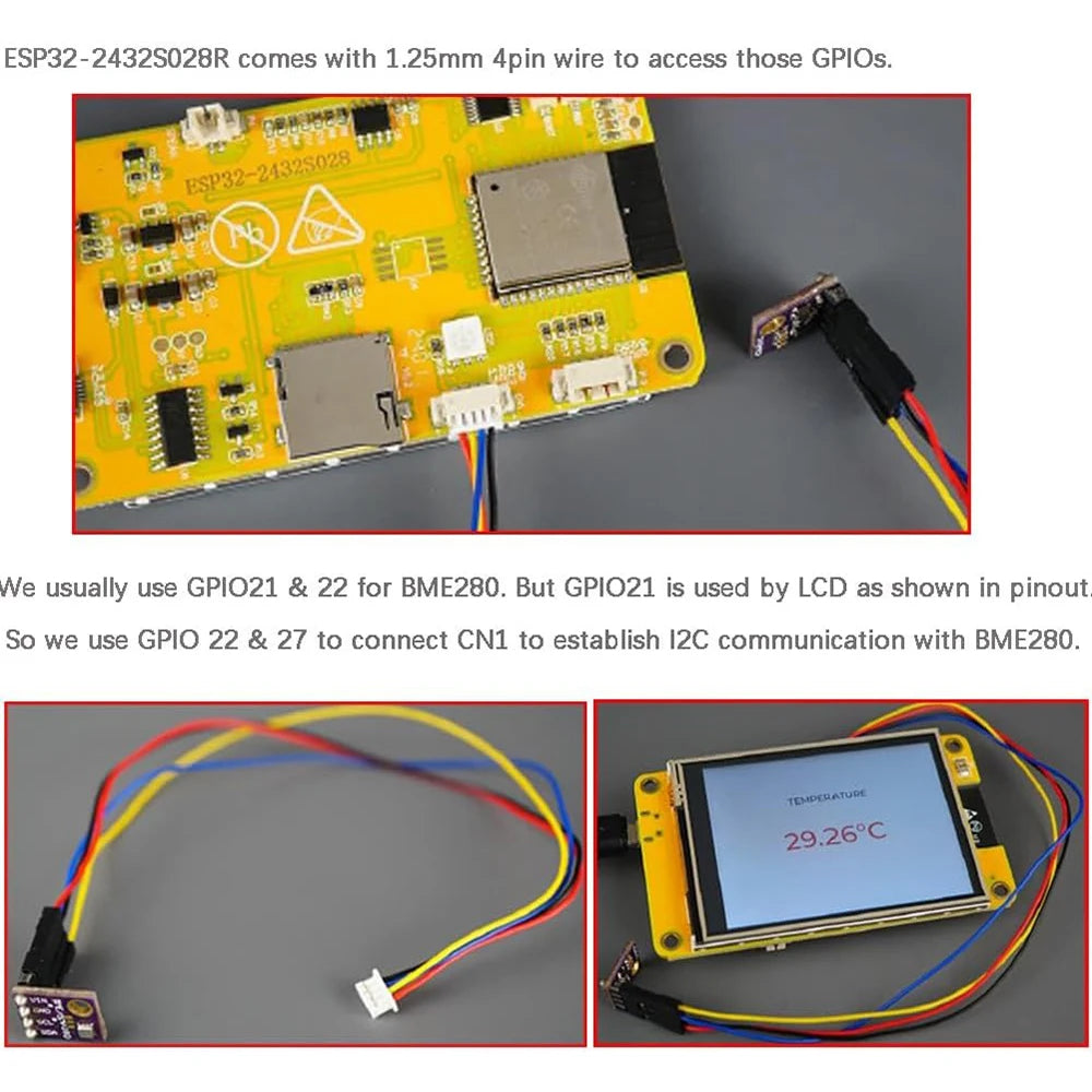 2.8" ESP32-2432S028R ESP32 Display ILI9341 Resistive Touchscreen TFT LCD Module ESP-WROOM-32 Development Board + Acrylic Case