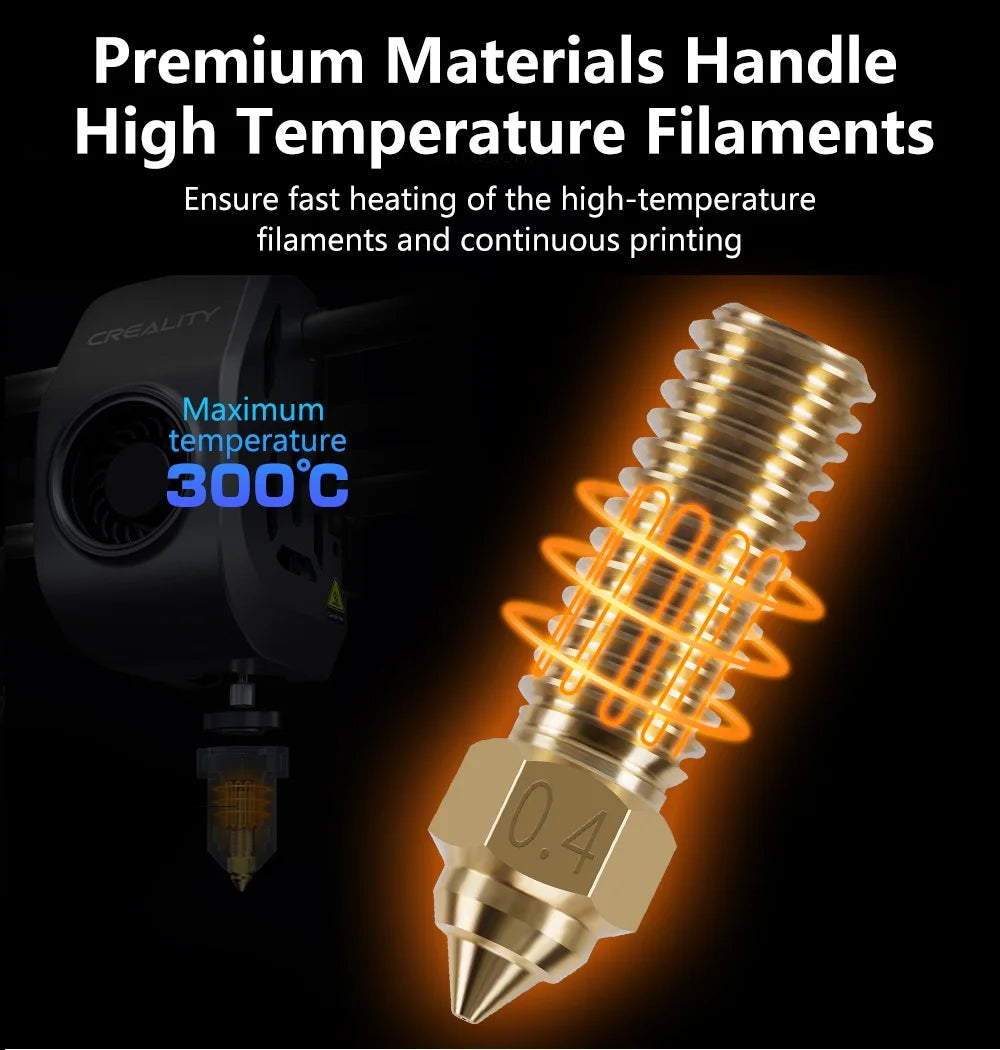 Nozzle For Creality K1 Max Ender 3 V3 KE CR-M4 Bimetal Plated Copper Hard Steel Brass For Vyper Kobra Sovol SV06 Plus/SV07