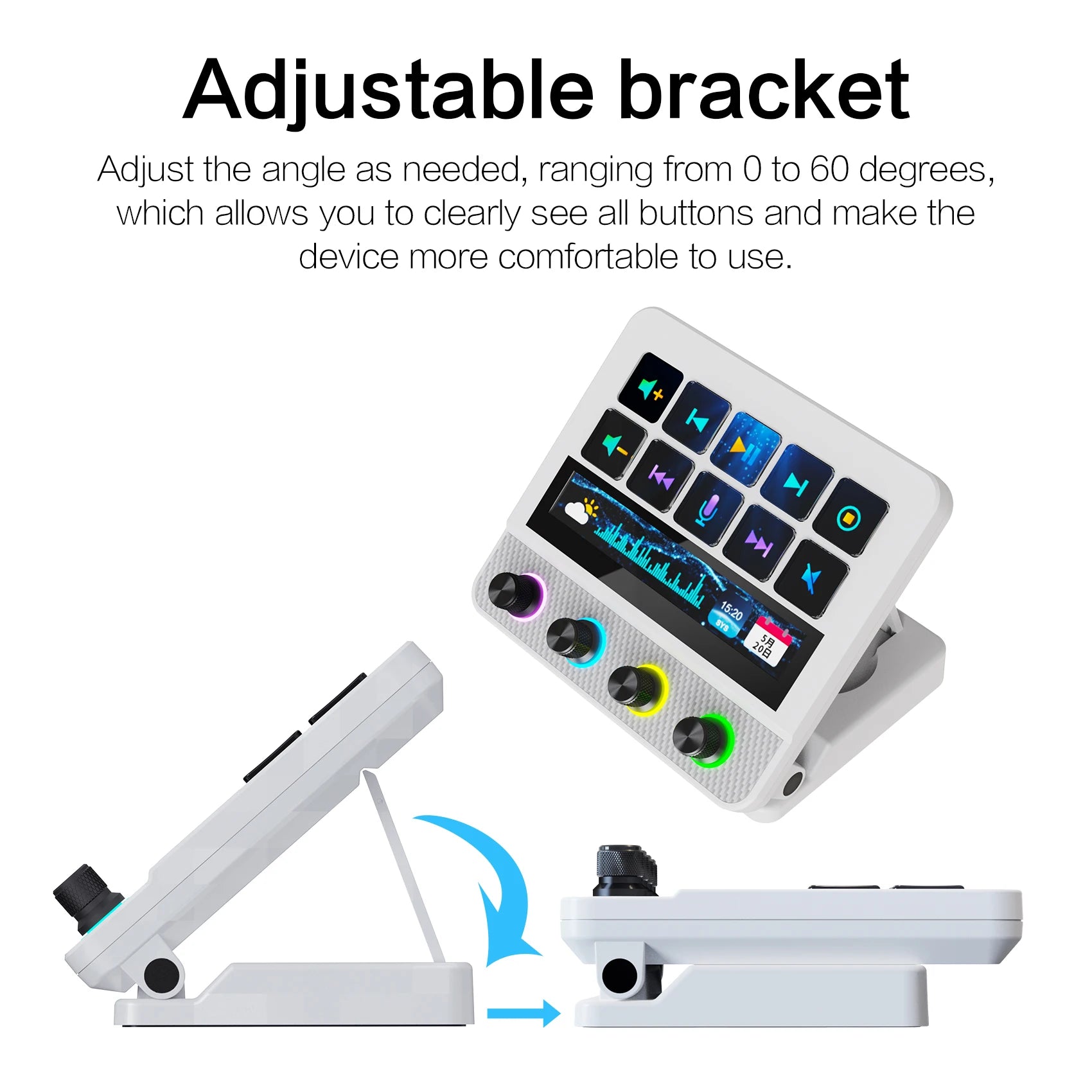 Mirabox N4 Pro Visual Stream Deck, 10-Key Programmable Macro Keyboard, Stream Controler for OBS Twitch YouTube Streaming