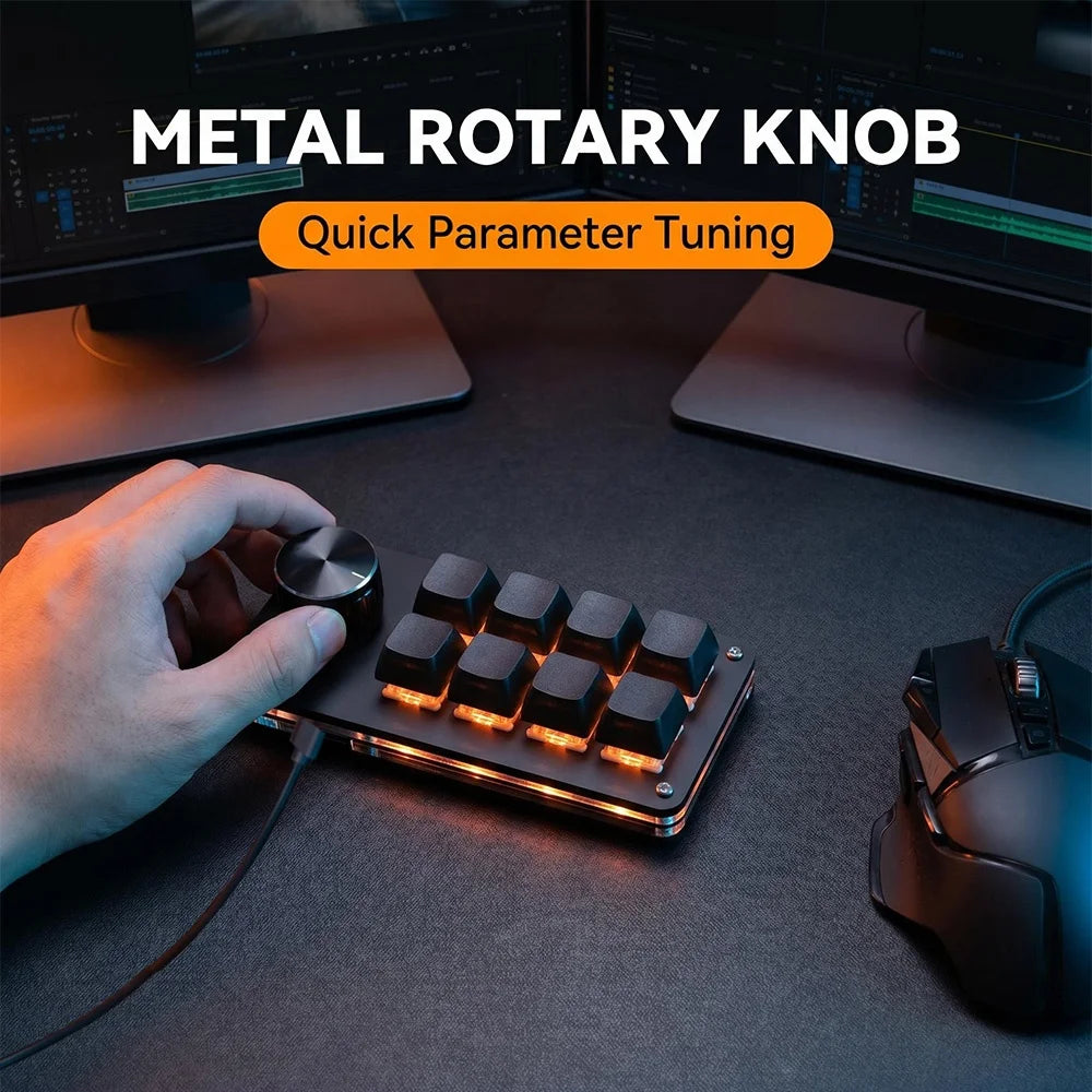 8-Key Multi-Functional Editing Keyboard Suitable for Office Design, Game Media, and Industrial Control Production Line Operation