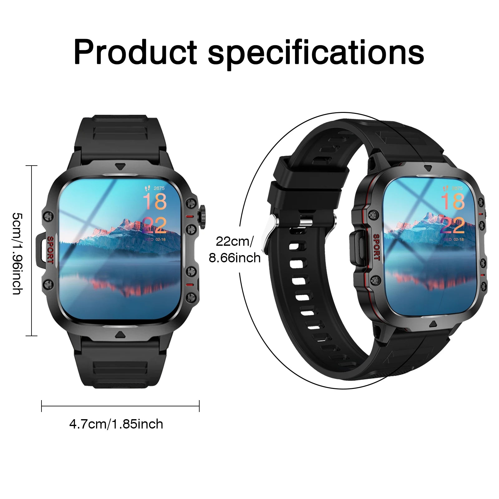 Smart Watch, Bluetooth Call, Message Reminder,Sport Reminder,Two Straps Optional, Suitable for IPhone/Android Phone