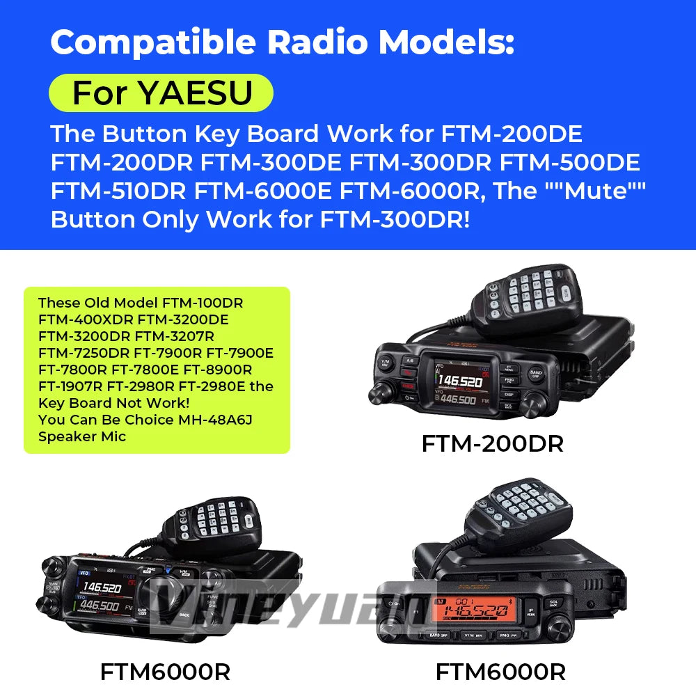 SSM-85D Handheld Speaker Microphone Car Mic with DTMF Keypad and Reinforced Cable for YAESU FTM-300DR FTM-200DE FTM-200DR FTM-50