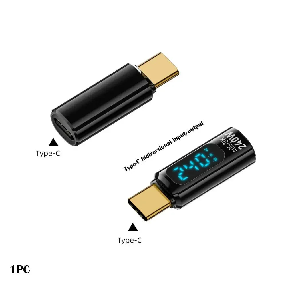 1PCS Digital LED Display USB 4 Type-C Adapter 8K 60HZ 40Gbps Power Meter Tester Data Transmission PD 240W USB C Extension