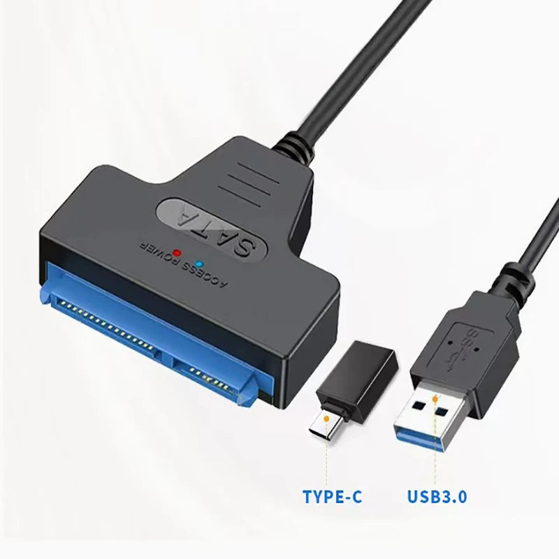 SATA to USB 3.0 Adapter Cable for 2.5 inch Hard Drive HDD/SSD Data Transfer,2in1 Sata Cable  External Hard Drive Converter