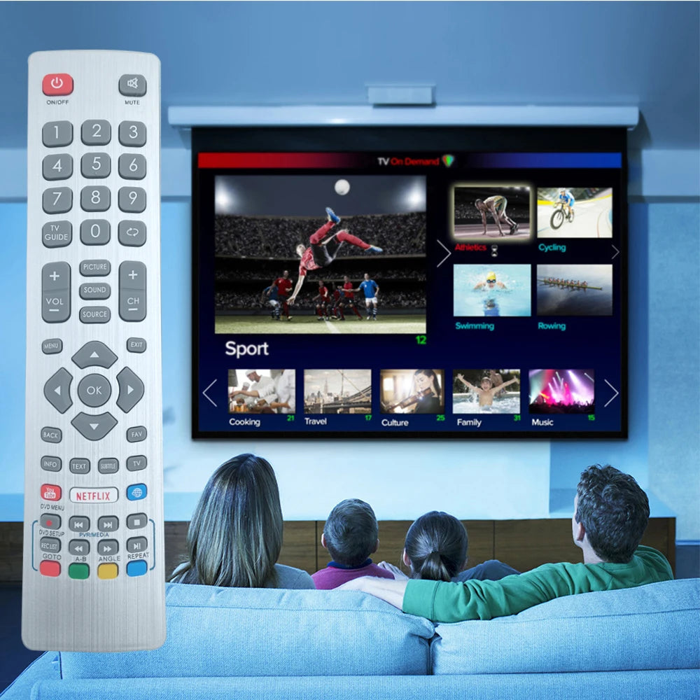 Replacement IR Remote for Sharp Aquos TVs - Model SHWRMC0115, SHWRMC0121, DH-2086, DH-2087 (Multi-Device Control