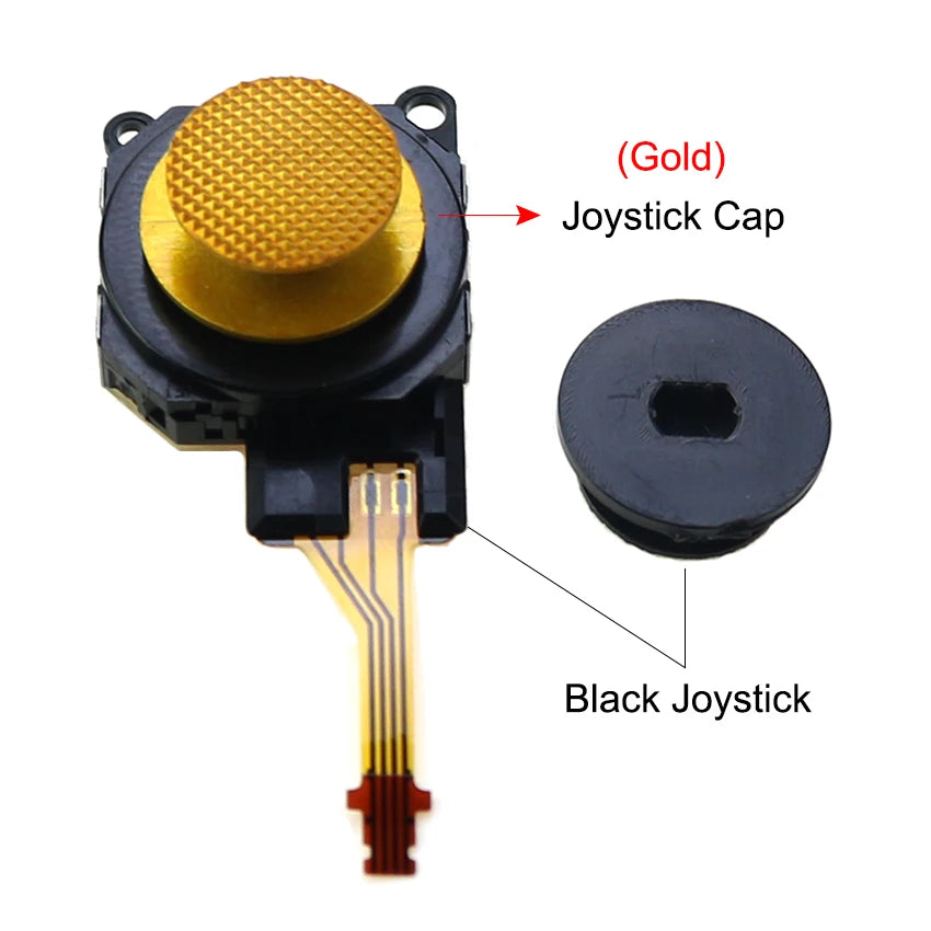 YuXi Black 3D Analog Joystick Button Sensor Module + Thumb Stick Caps For PSP 3000 PSP3000 Console