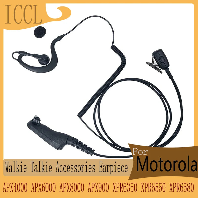 G-Shape Walkie Talkie Headset for Motorola,XPR 7550e Earpiece with Mic,APX4000,APX6000, APX8000, APX900, XPR6350,XPR6550,XPR6580