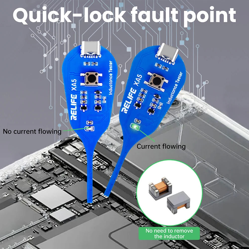XA5 Motherboard Coil Tester for PC Repair Electromagnetic Induction Quick Fault Check Coil Tester Inductor Detector Tools