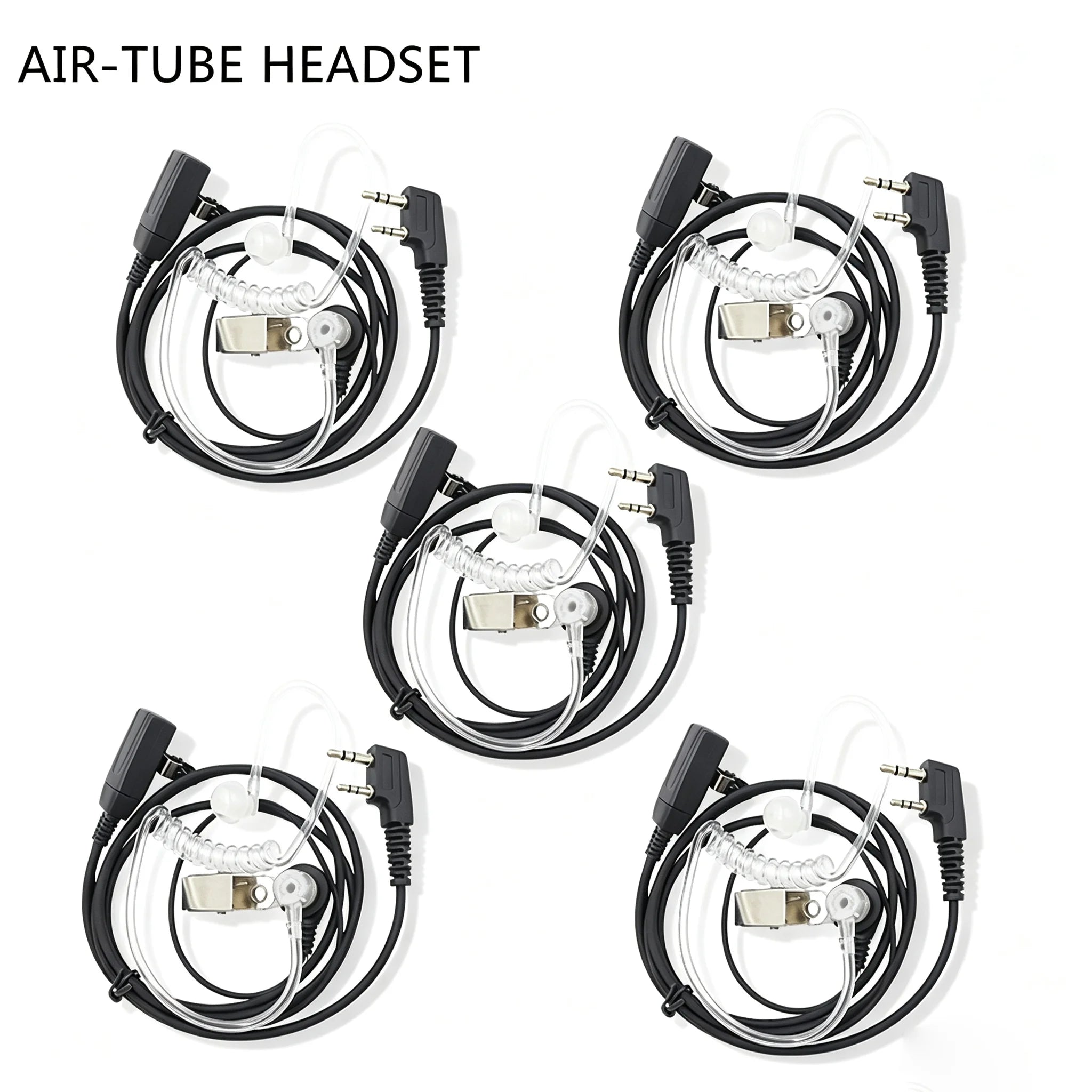 5pcs Walkie Talkie Earphones K-head 2 Pin Universal Air Duct Headset Cable for Baofeng UV5R  QUANSHENG