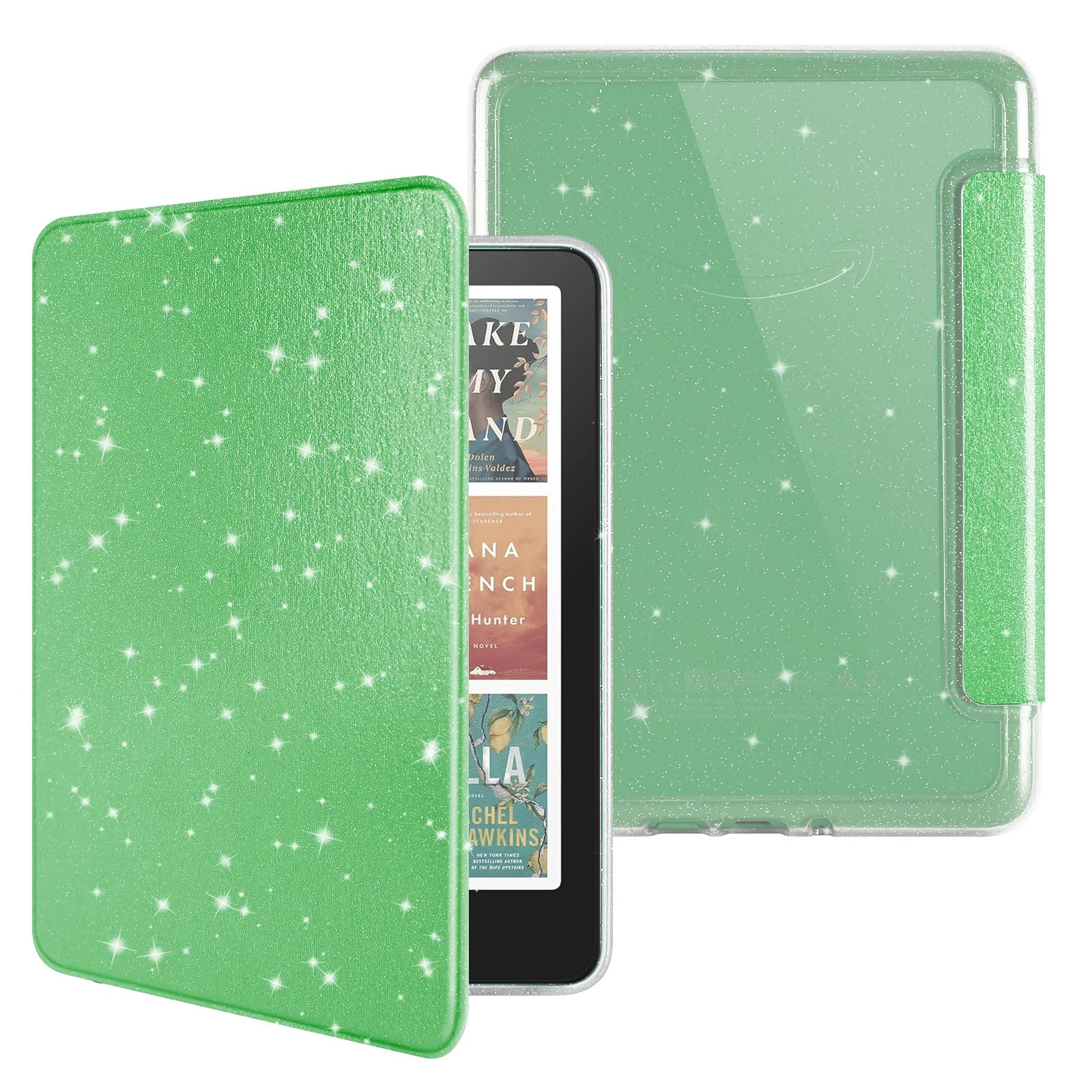 Glitter Case for 6"Kindle (11th Gen 2022/2024) - Clear Acrylic Back, Full-Body Shockproof, Auto Wake & Sleep, Kindle Accessories