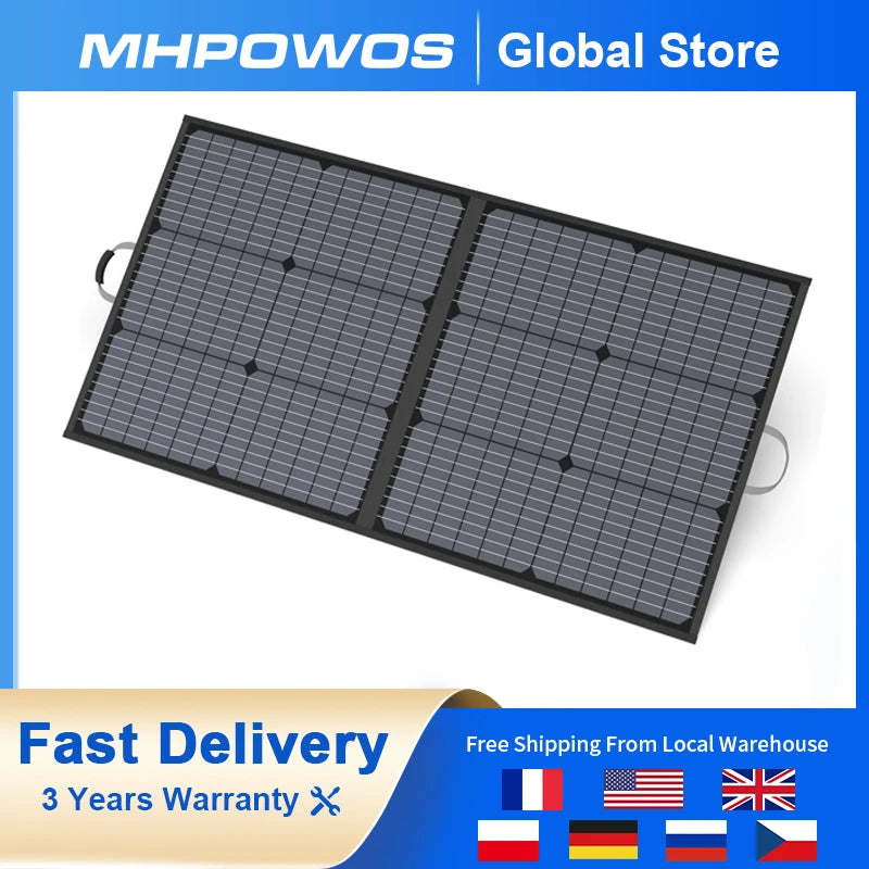 MHPOWOS 110W Foldable Solar Panel 20V Portable Solar Charger Waterproof for Solar Generator Power Station Van Outdoor Camping RV