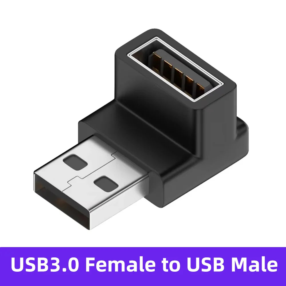90 Degree USB 3.0 Male to Female Right Angle Extension Adapter USB Upward Elbow Adapter 10Gbps For Laptop PC Connector Converte