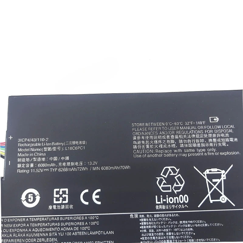 New L16C6PC1 L16L6PC1 Laptop Battery for Lenovo YOGA 720-15IKB 720-15IKB-80X7 720-15IKB-80X70091GE  L16M6PC1 72WH