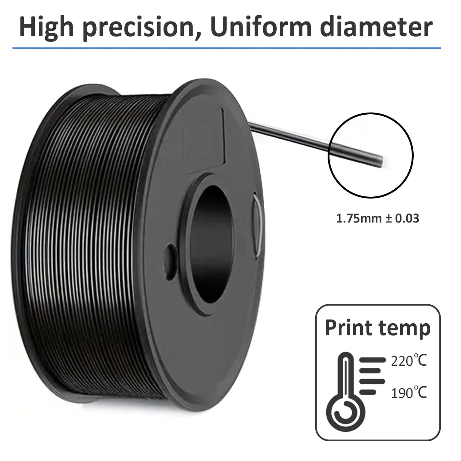 3D Printing Filament PLA 250g Length 80M Diameter 1.75mm FDM Printer Material
