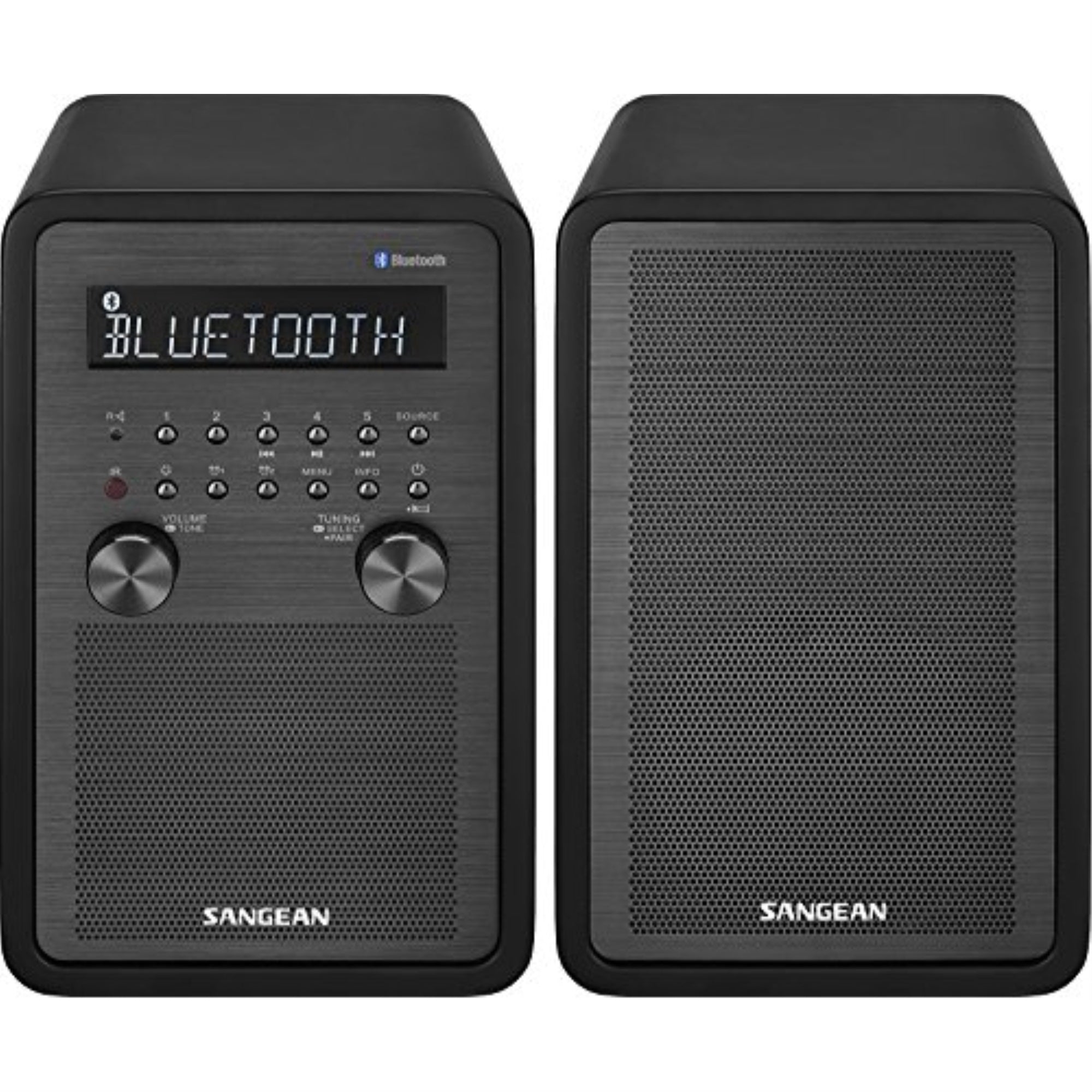 AM/FMBluetooth Wooden Cabinet Table Top Didital Radio with Companion Speaker