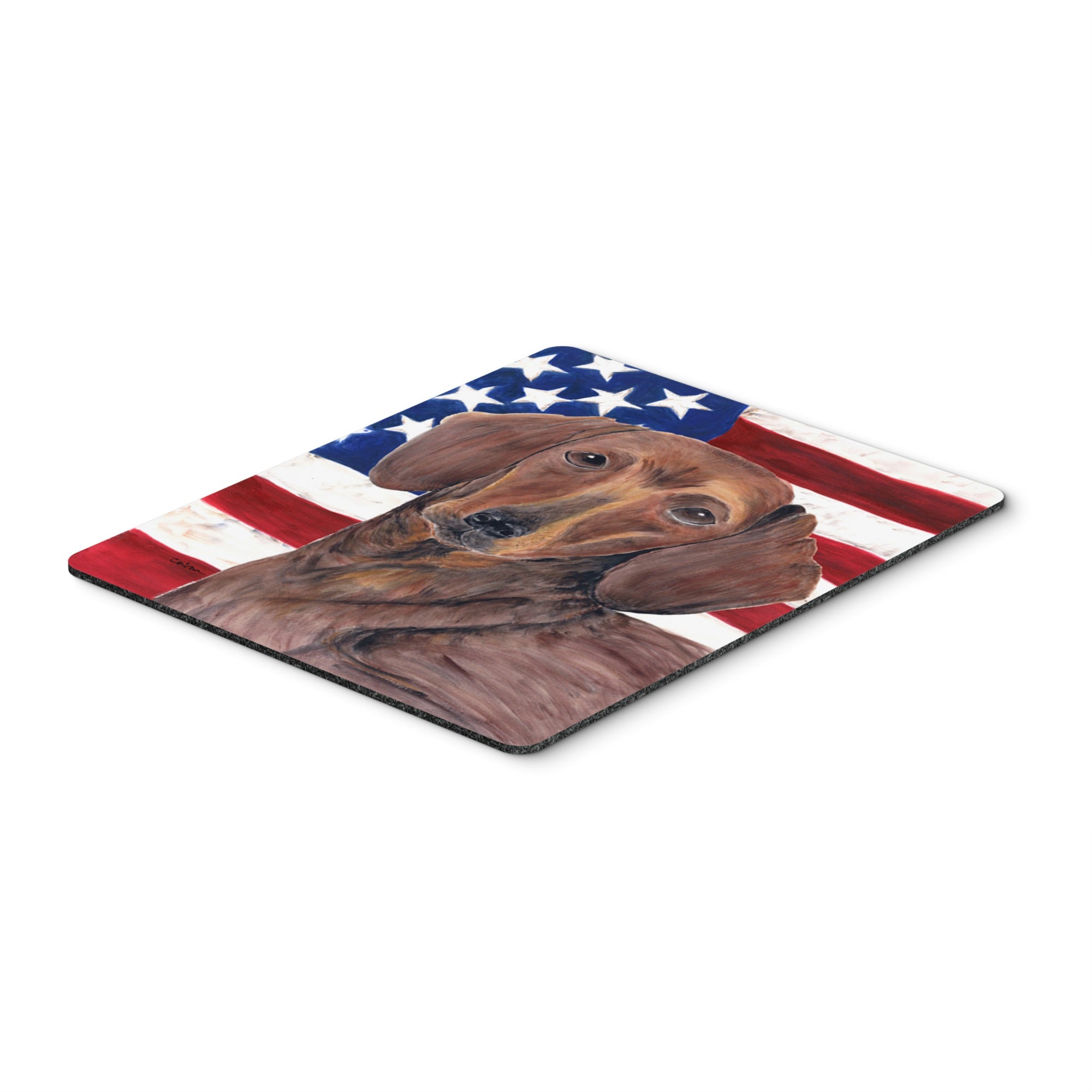 'Caroline'S Treasures Mouse/Hot Pad/Trivet, Usa American Flag With Dachshund (Sc9010Mp)''