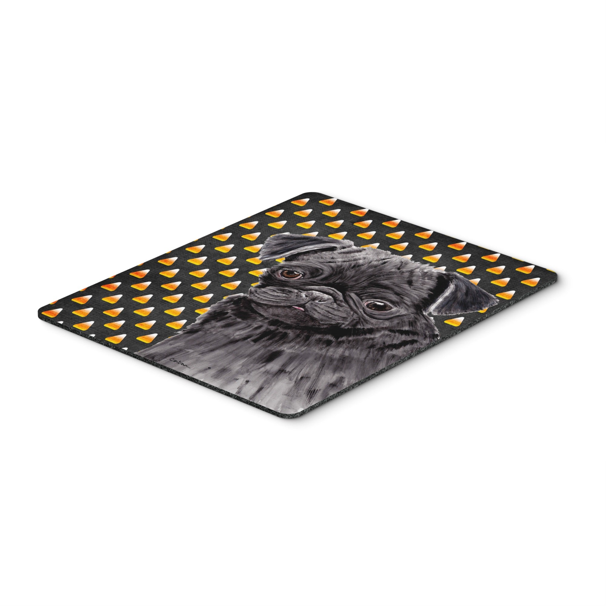 Carolines Treasures Mouse/Hot Pad/Trivet Pug Candy Corn Halloween Portrait (SC9176MP)