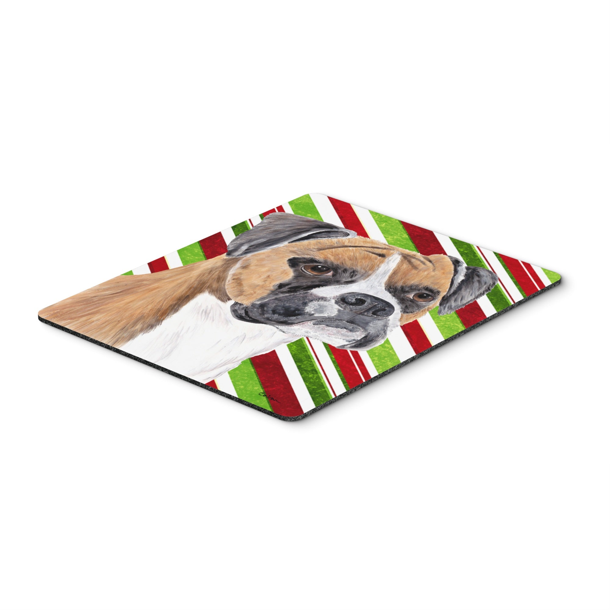Carolines Treasures Mouse/Hot Pad/Trivet Boxer Candy Cane Holiday Christmas (SC9350MP)