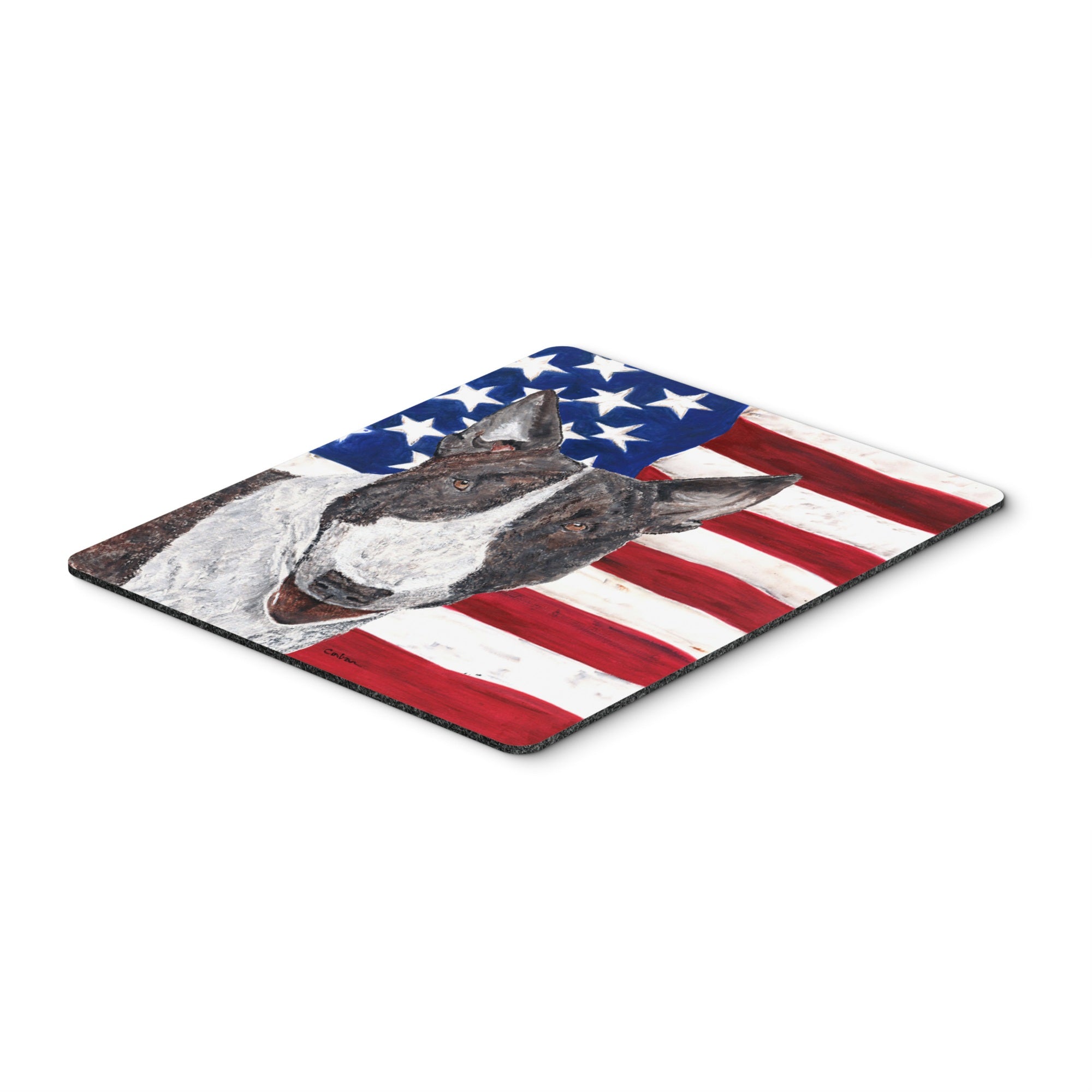 Carolines Treasures Bull Terrier USA American Flag Mouse Pad/Hot Pad/Trivet (SC9519MP)