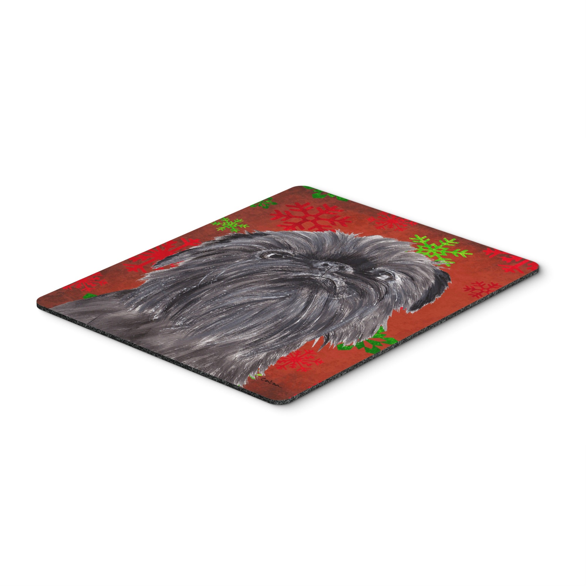 Carolines Treasures Brussels Griffon Red Snowflake Christmas Mouse Pad/Hot Pad/Trivet (SC9587MP)