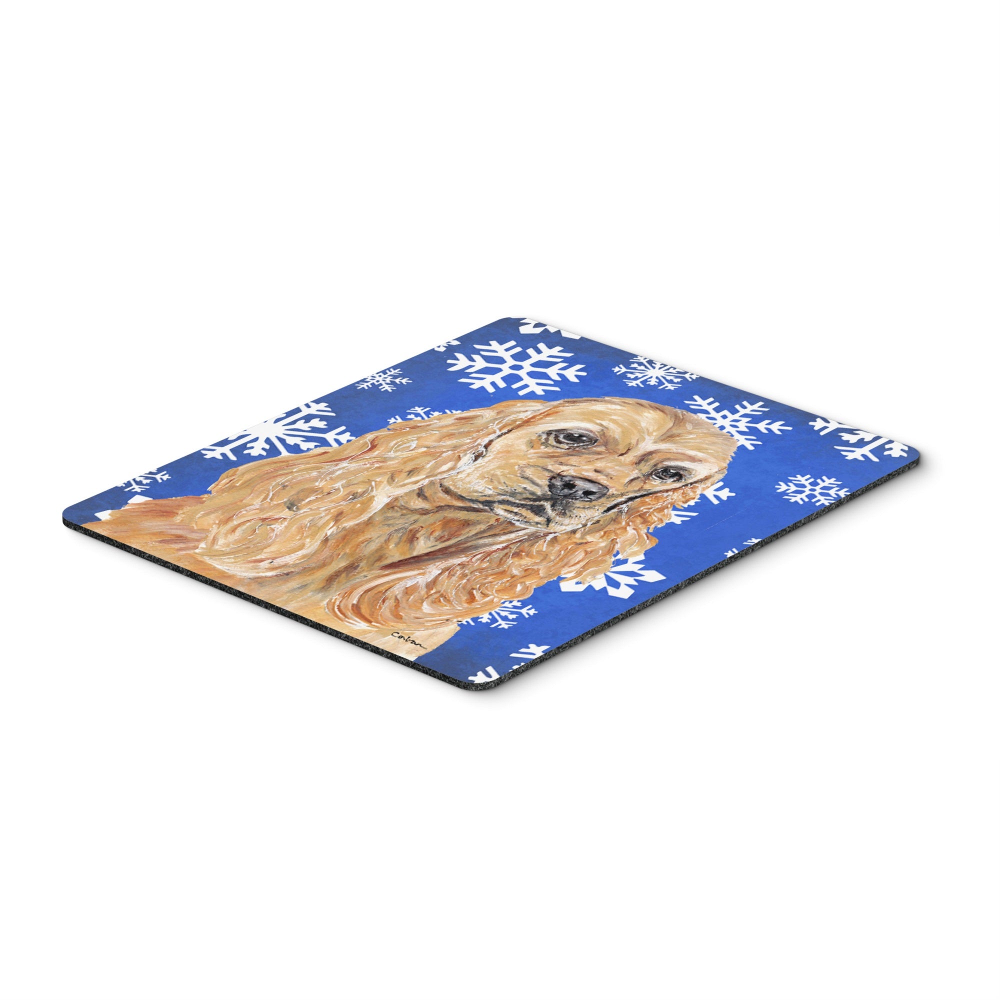 Carolines Treasures Cocker Spaniel Blue Snowflake Winter Mouse Pad/Hot Pad/Trivet (SC9598MP)
