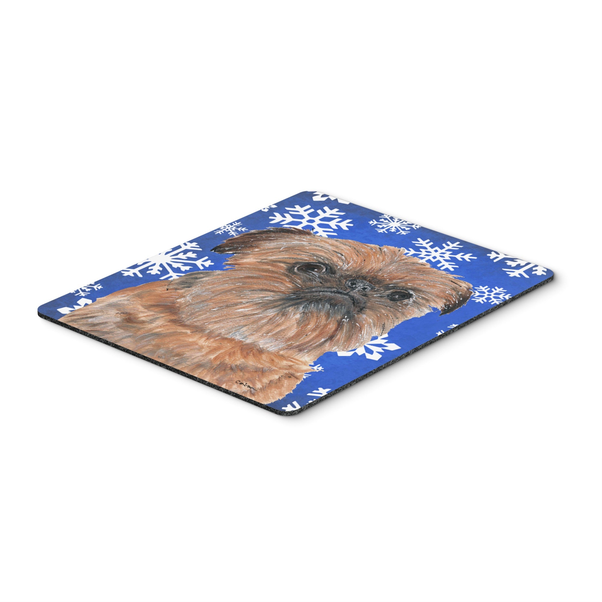 Carolines Treasures Brussels Griffon Blue Snowflake Winter Mouse Pad/Hot Pad/Trivet (SC9600MP)