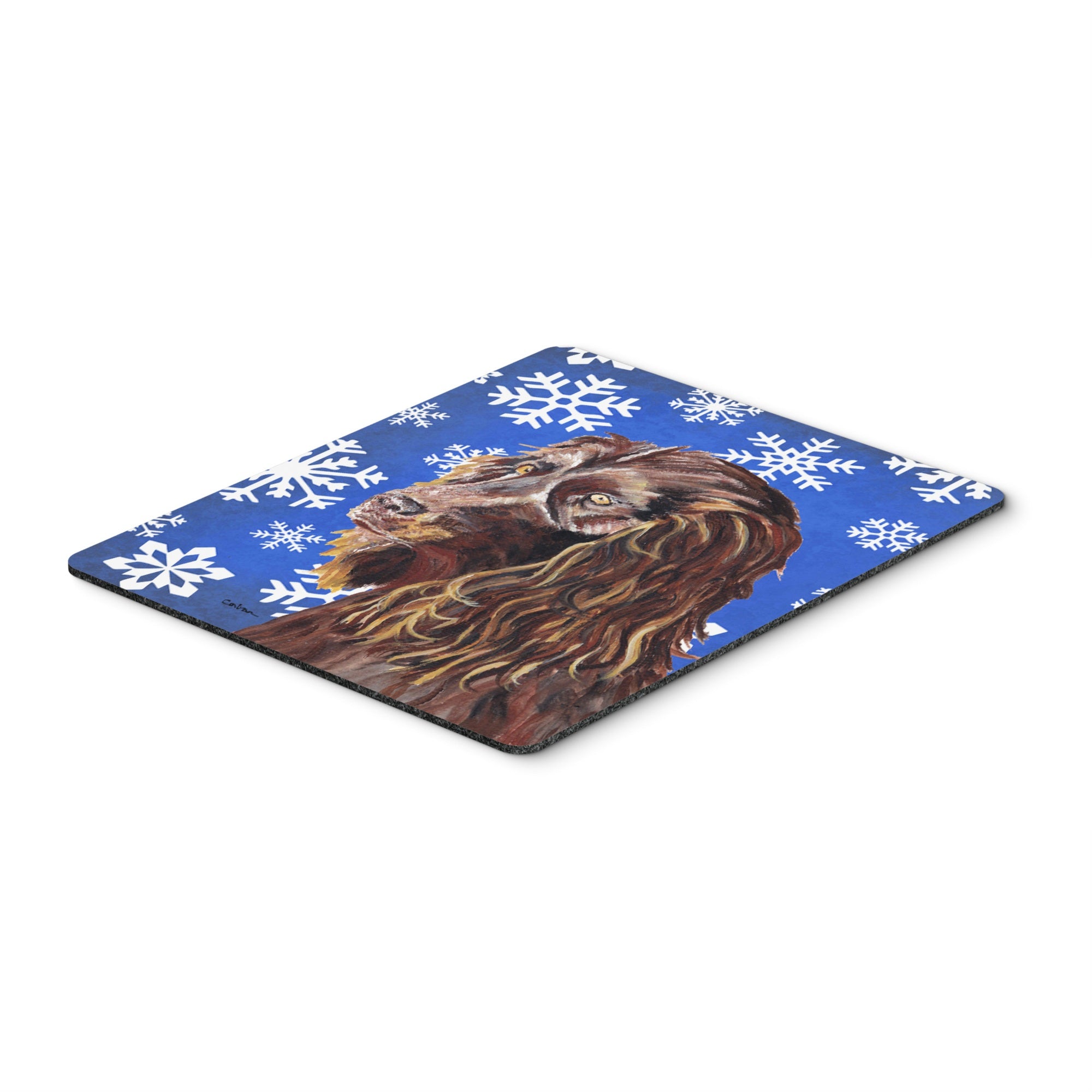 Carolines Treasures Boykin Spaniel Blue Snowflake Winter Mouse Pad/Hot Pad/Trivet (SC9602MP)