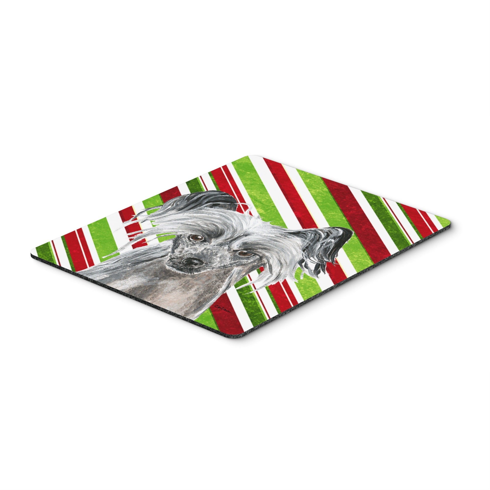 Carolines Treasures Chinese Crested Candy Cane Christmas Mouse Pad/Hot Pad/Trivet (SC9620MP)