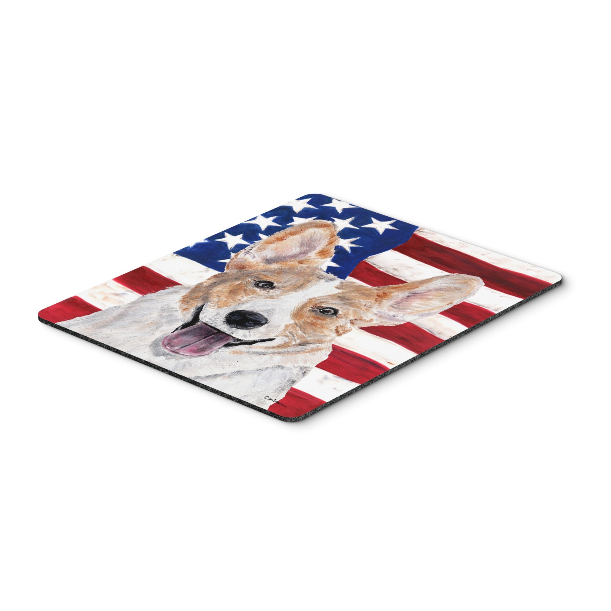 Carolines Treasures Cardigan Corgi with American Flag USA Mouse Pad/Hot Pad/Trivet (SC9624MP)