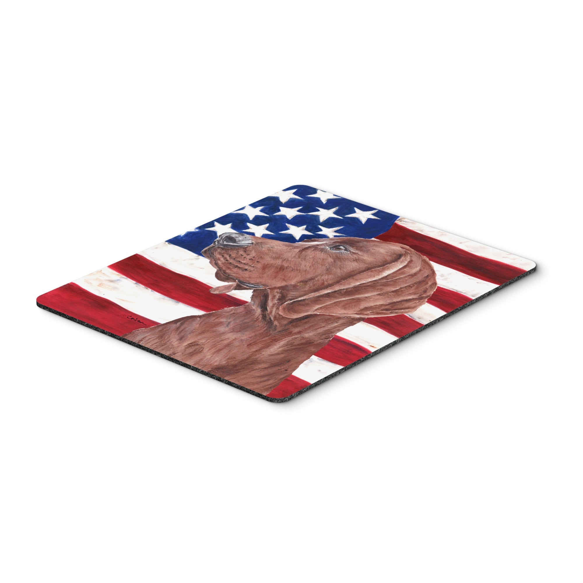 Carolines Treasures Redbone Coonhound with American Flag USA Mouse Pad/Hot Pad/Trivet (SC9635MP)