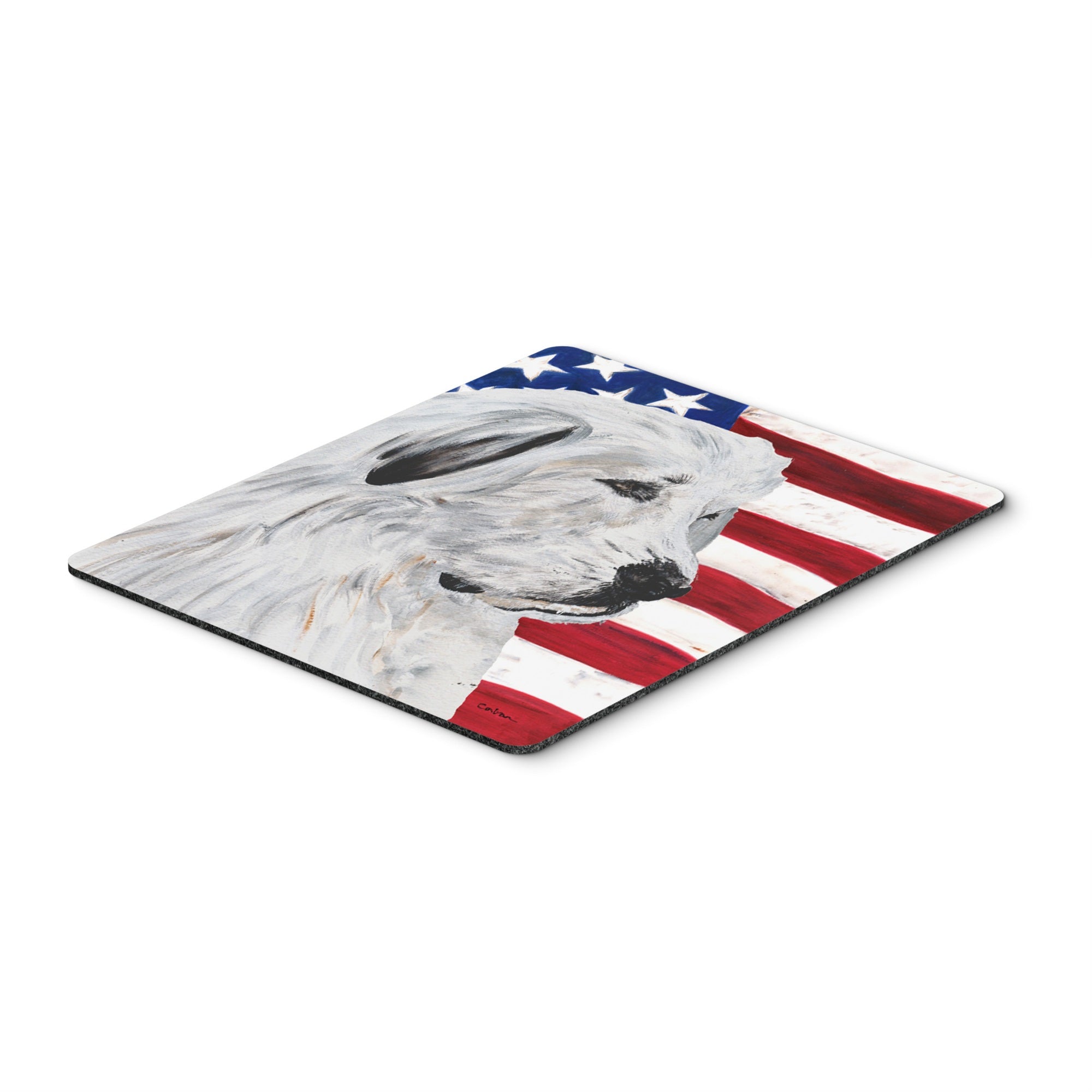 Carolines Treasures Great Pyrenees with American Flag USA Mouse Pad/Hot Pad/Trivet (SC9642MP)