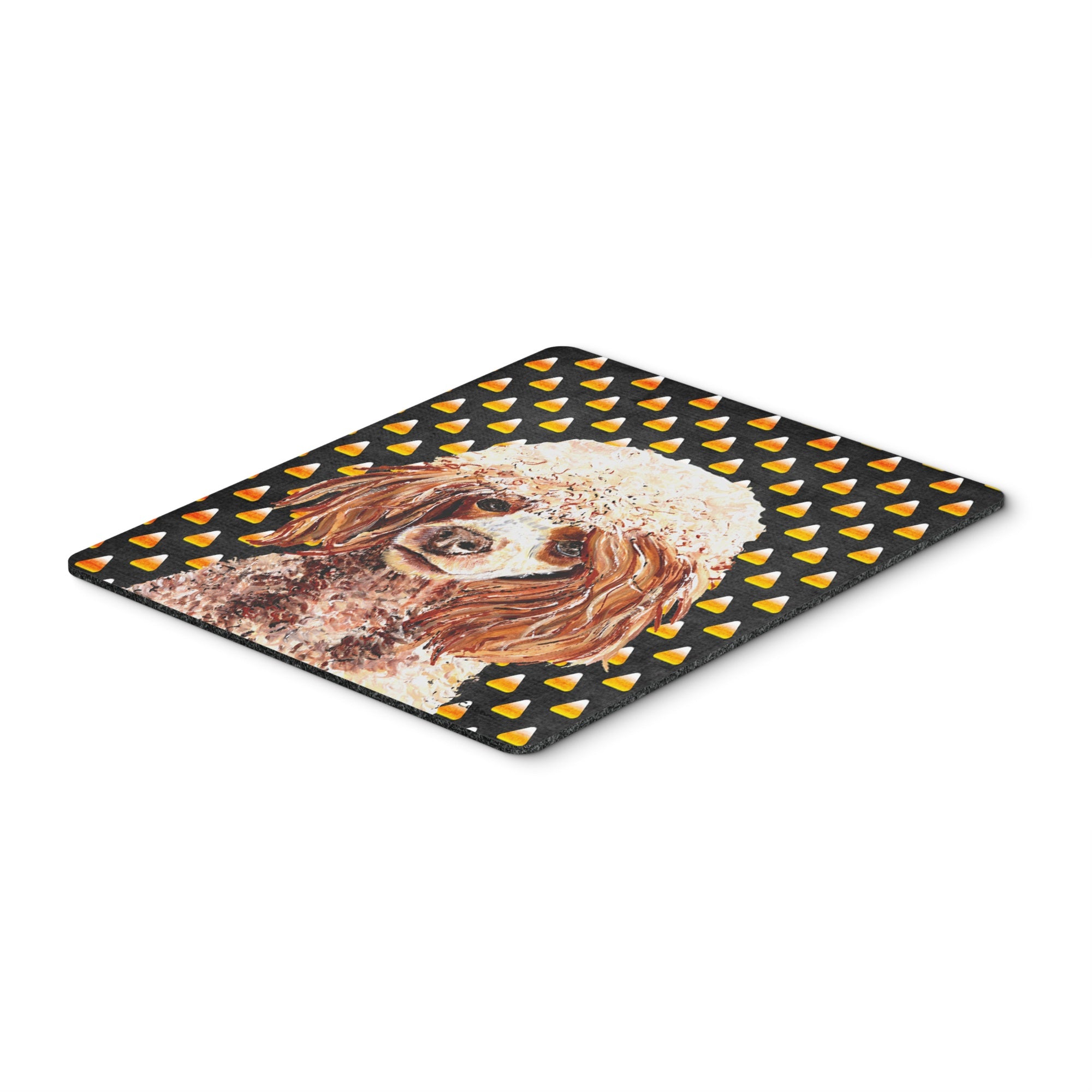 Carolines Treasures Red Miniature Poodle Candy Corn Halloween Mouse Pad/Hot Pad/Trivet (SC9651MP)