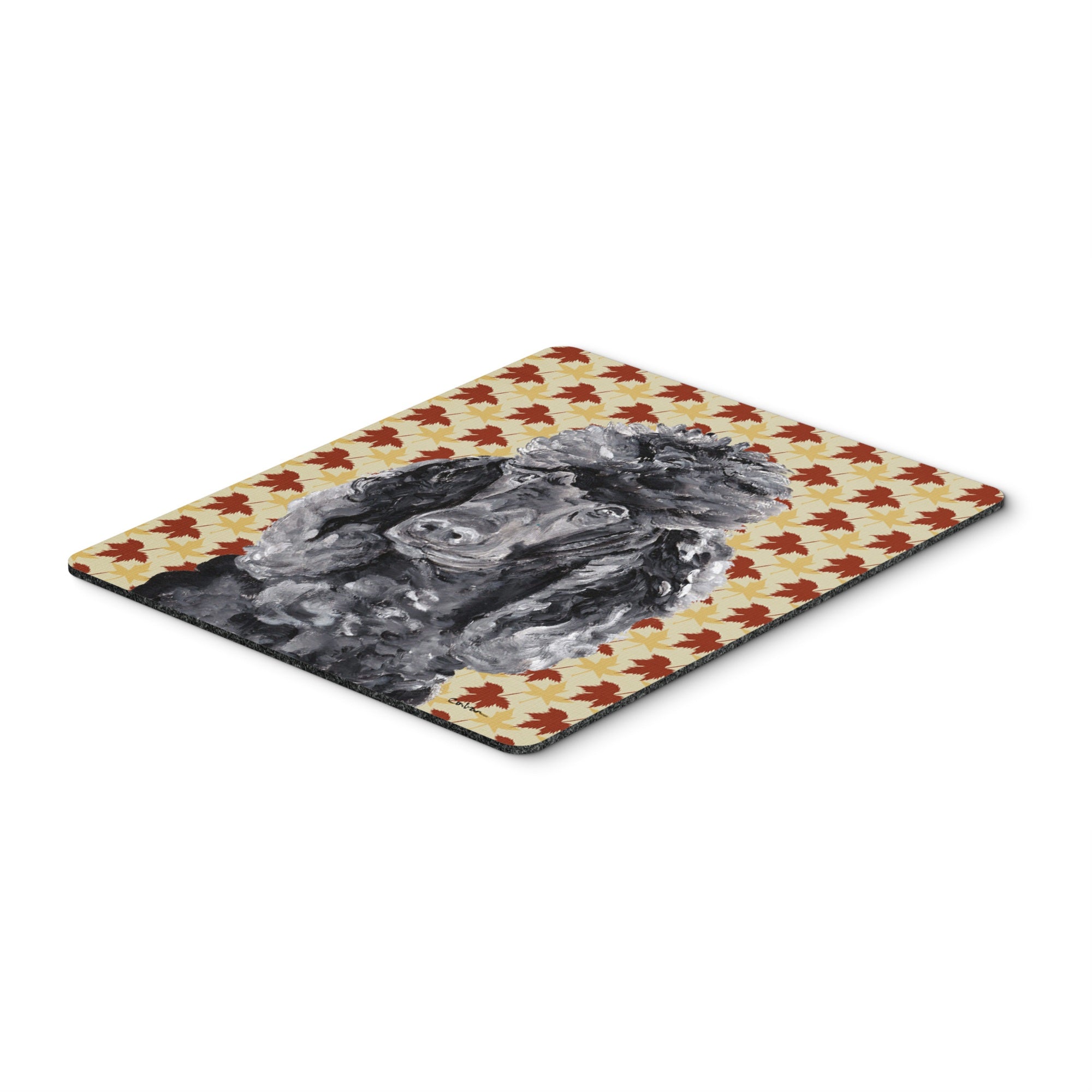 Carolines Treasures Black Standard Poodle Fall Leaves Mouse Pad/Hot Pad/Trivet (SC9674MP)