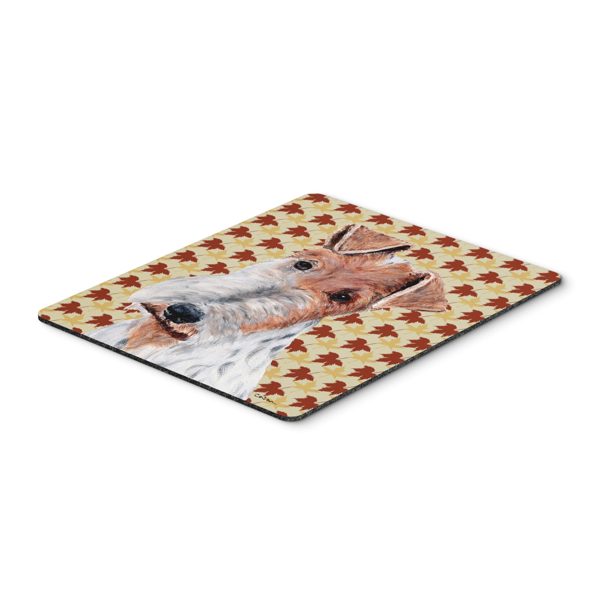 Carolines Treasures Wire Fox Terrier Fall Leaves Mouse Pad/Hot Pad/Trivet (SC9676MP)