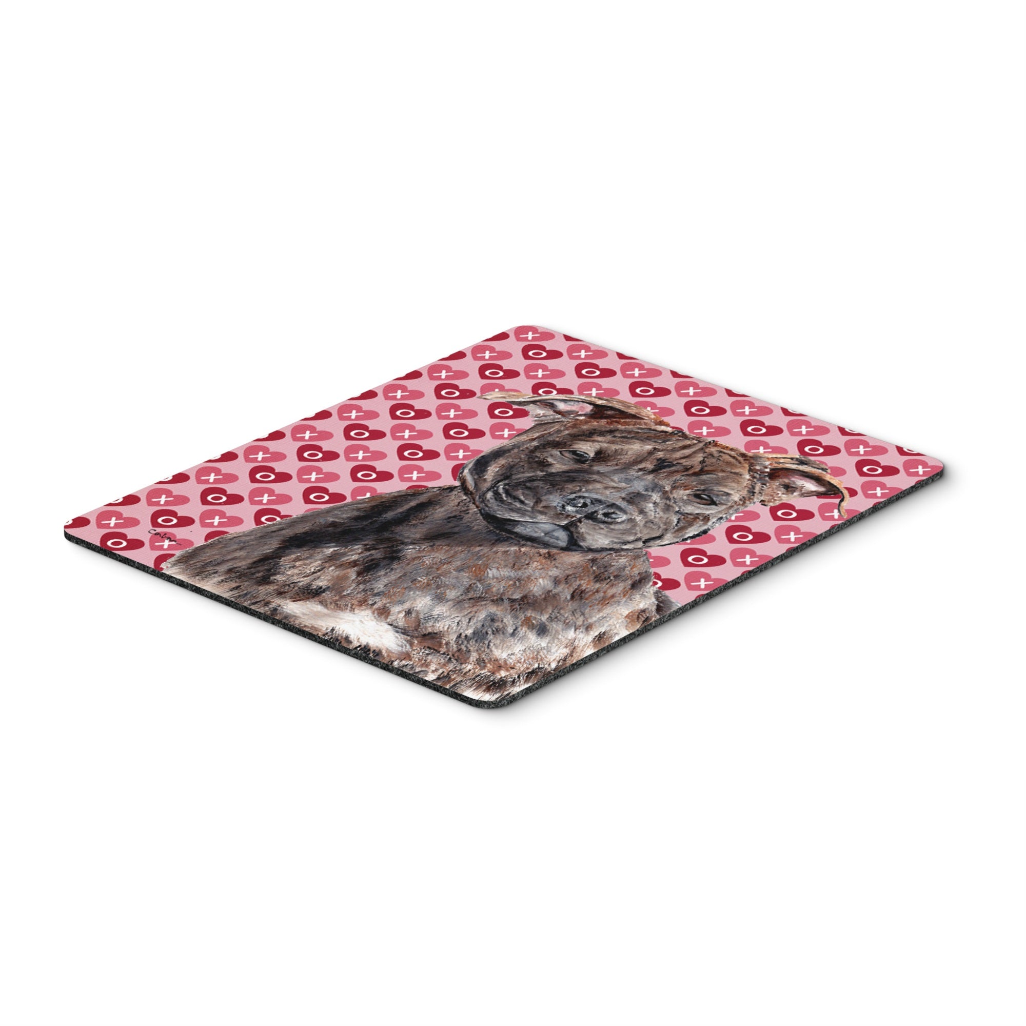 Carolines Treasures Staffordshire Bull Terrier Staffie Hearts and Love Mouse Pad Hot Pad/Trivet (SC9705MP)