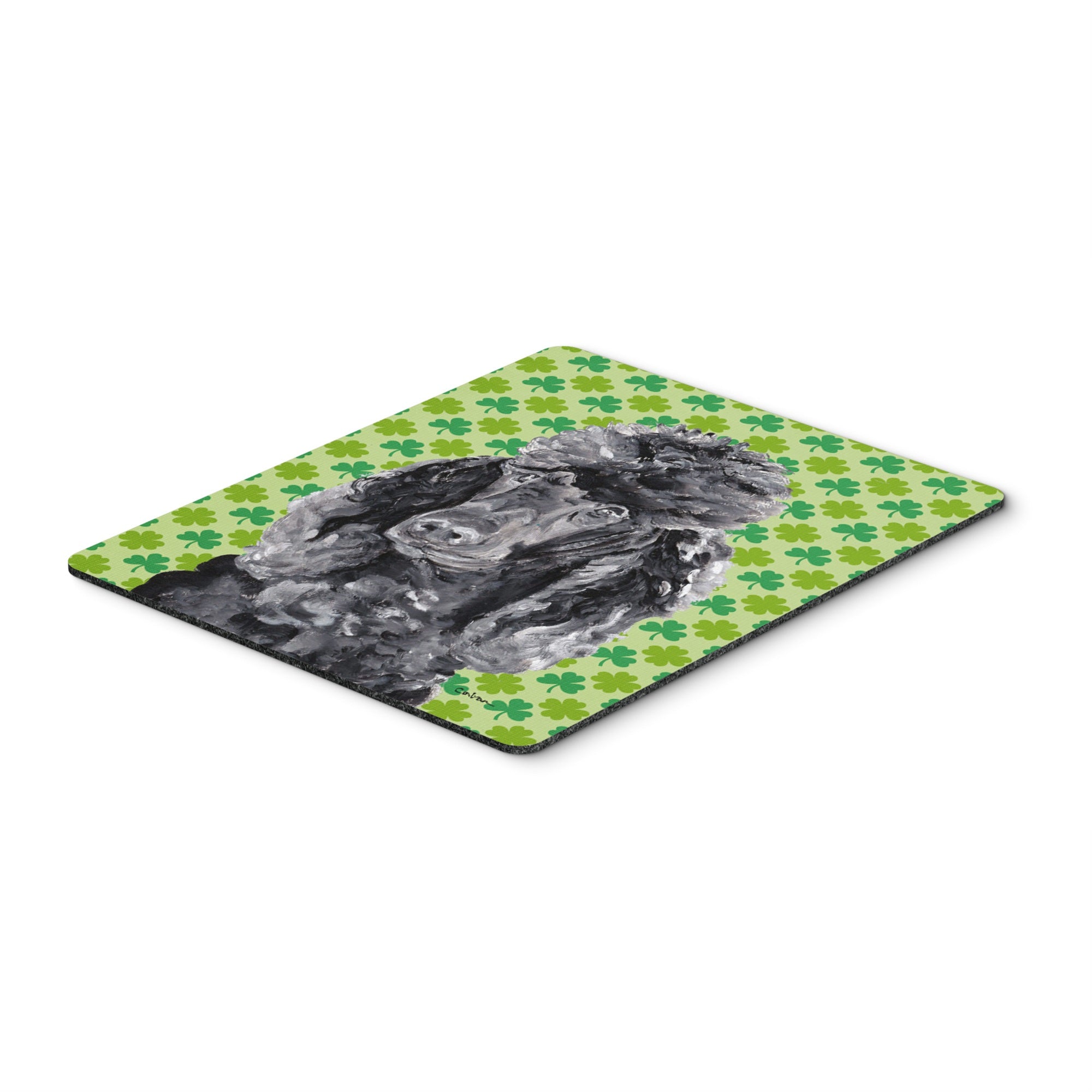 Carolines Treasures Black Standard Poodle Lucky Shamrock St. Patricks Day Mouse Pad/Trivet (SC9722MP)