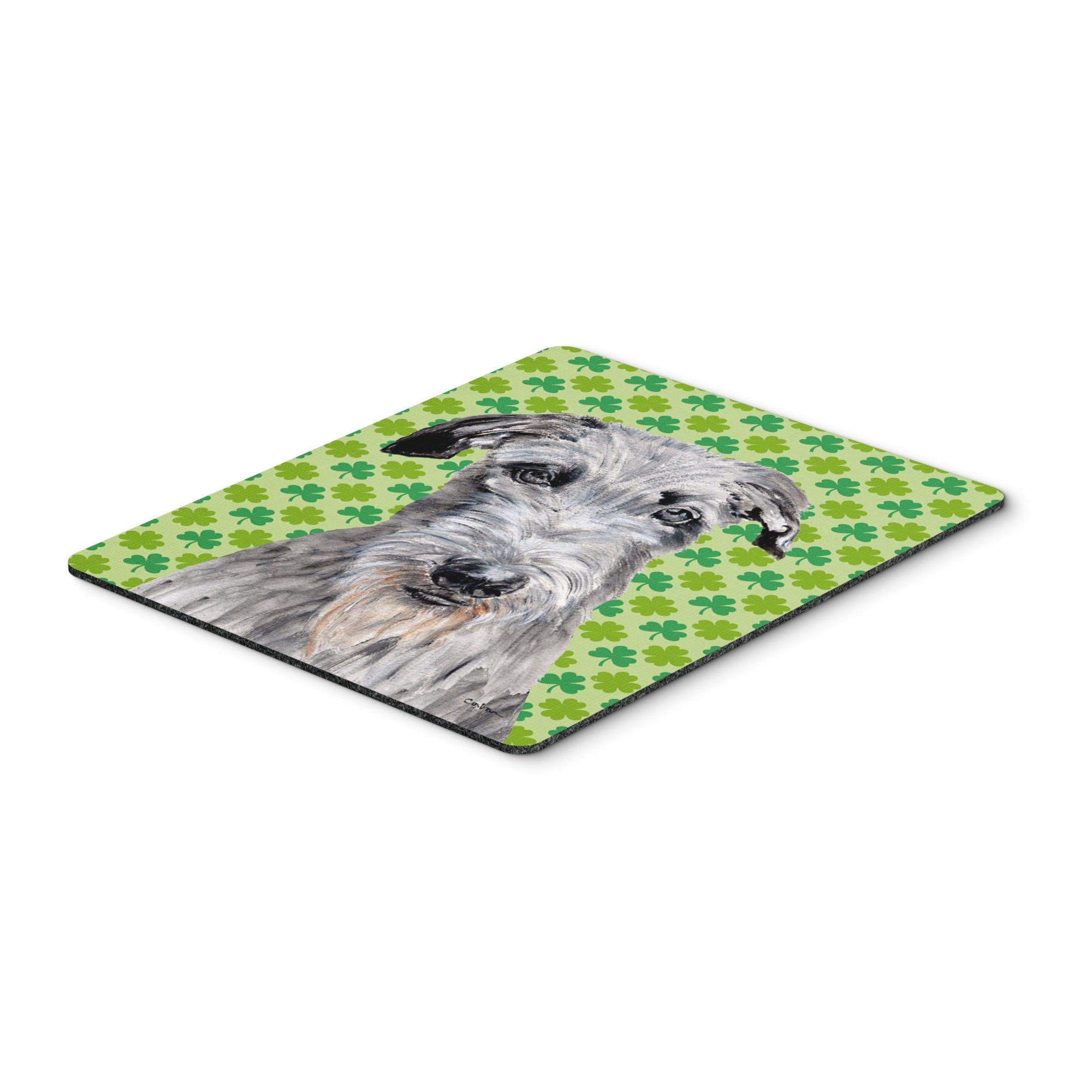 Carolines Treasures Scottish Deerhound Lucky Shamrock St. Patricks Day Mouse Pad Hot Pad/Trivet (SC9730MP)