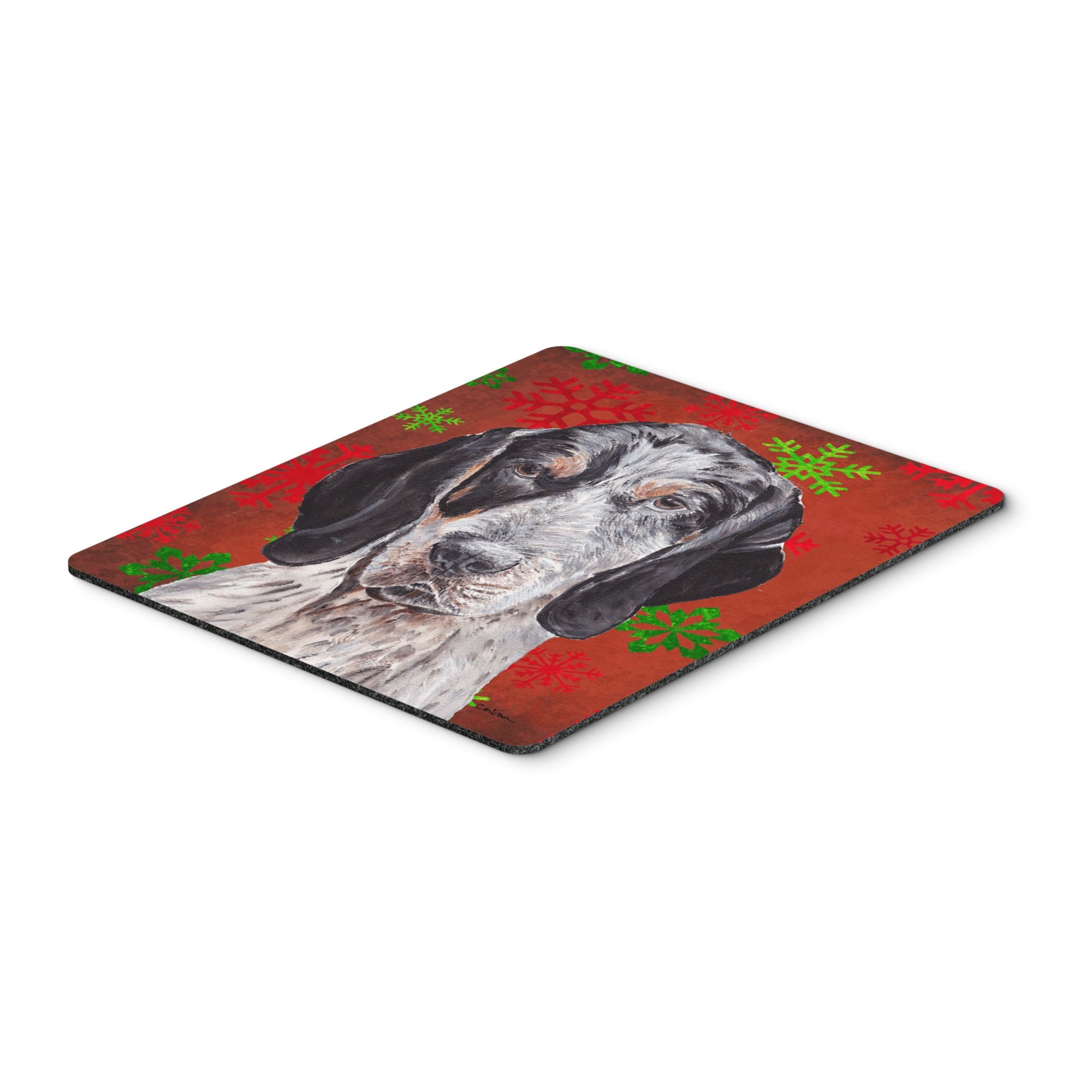 Carolines Treasures Blue Tick Coonhound Red Snowflakes Holiday Mouse Pad/Hot Pad/Trivet (SC9745MP)