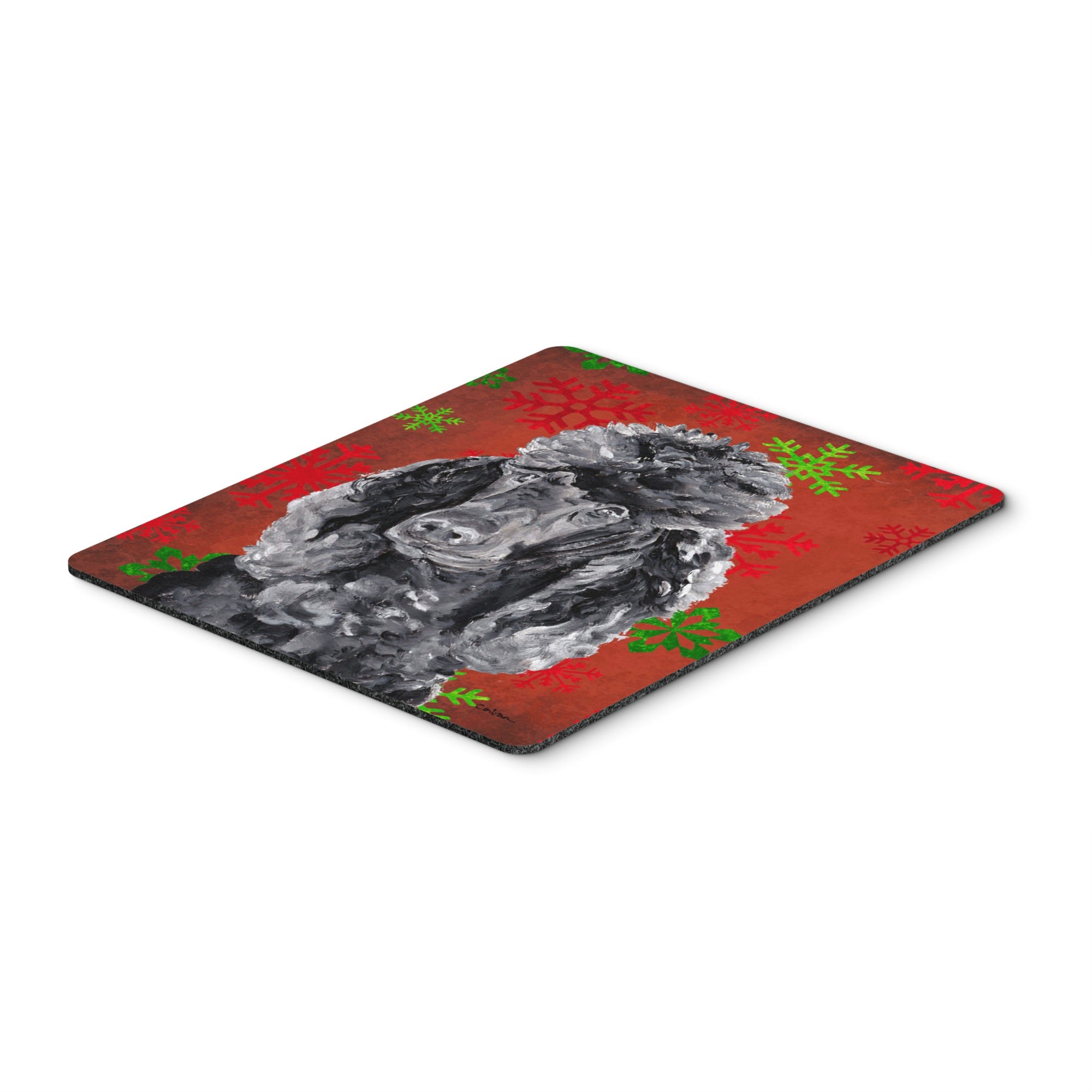 Carolines Treasures Black Standard Poodle Red Snowflakes Holiday Mouse Pad/Hot Pad/Trivet (SC9746MP)
