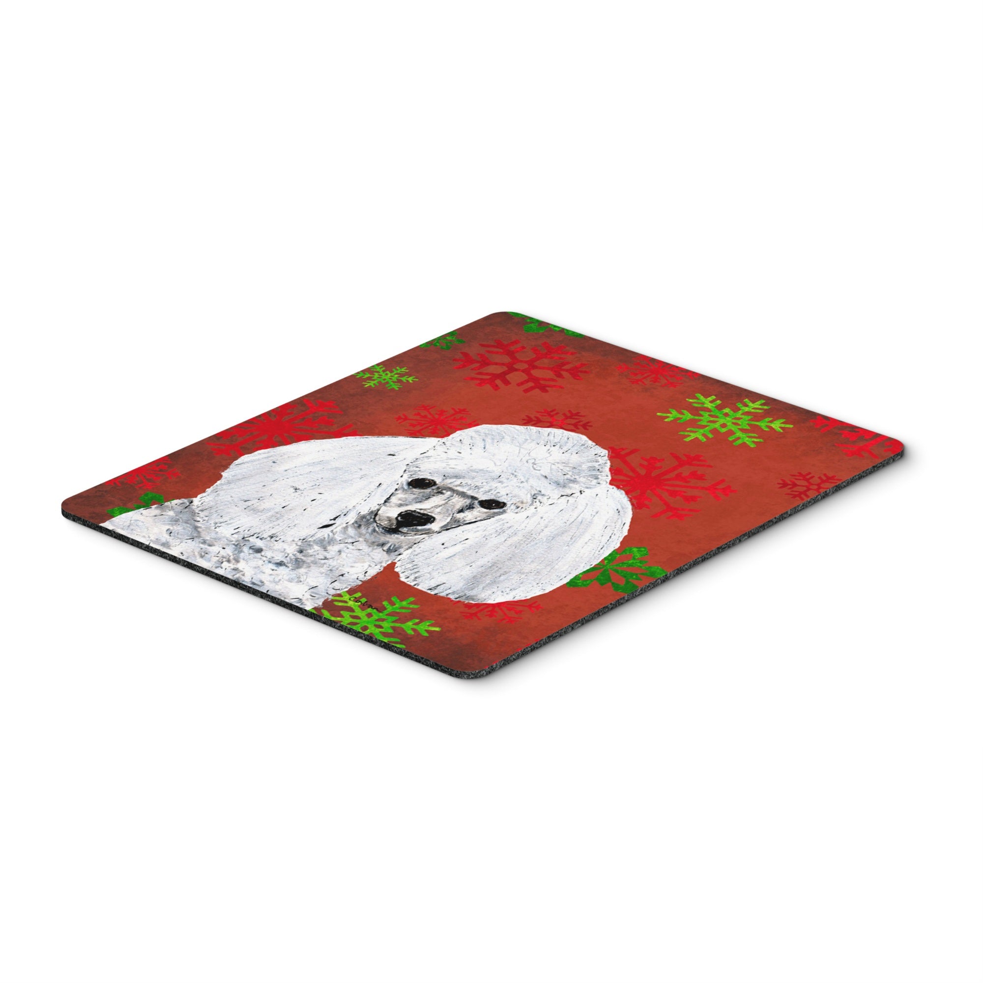 Carolines Treasures White Toy Poodle Red Snowflakes Holiday Mouse Pad/Hot Pad/Trivet (SC9749MP)