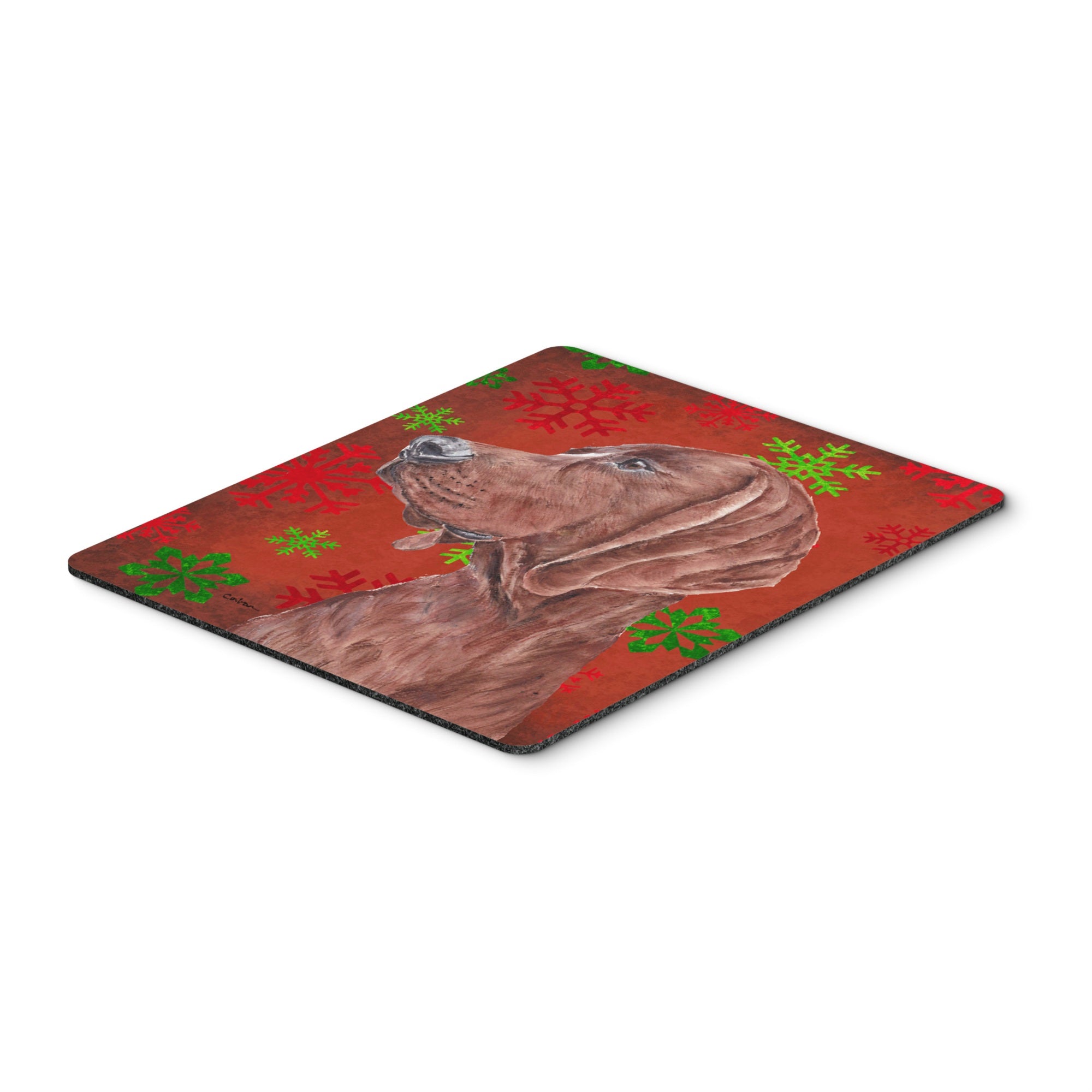Carolines Treasures Redbone Coonhound Red Snowflakes Holiday Mouse Pad/Hot Pad/Trivet (SC9755MP)