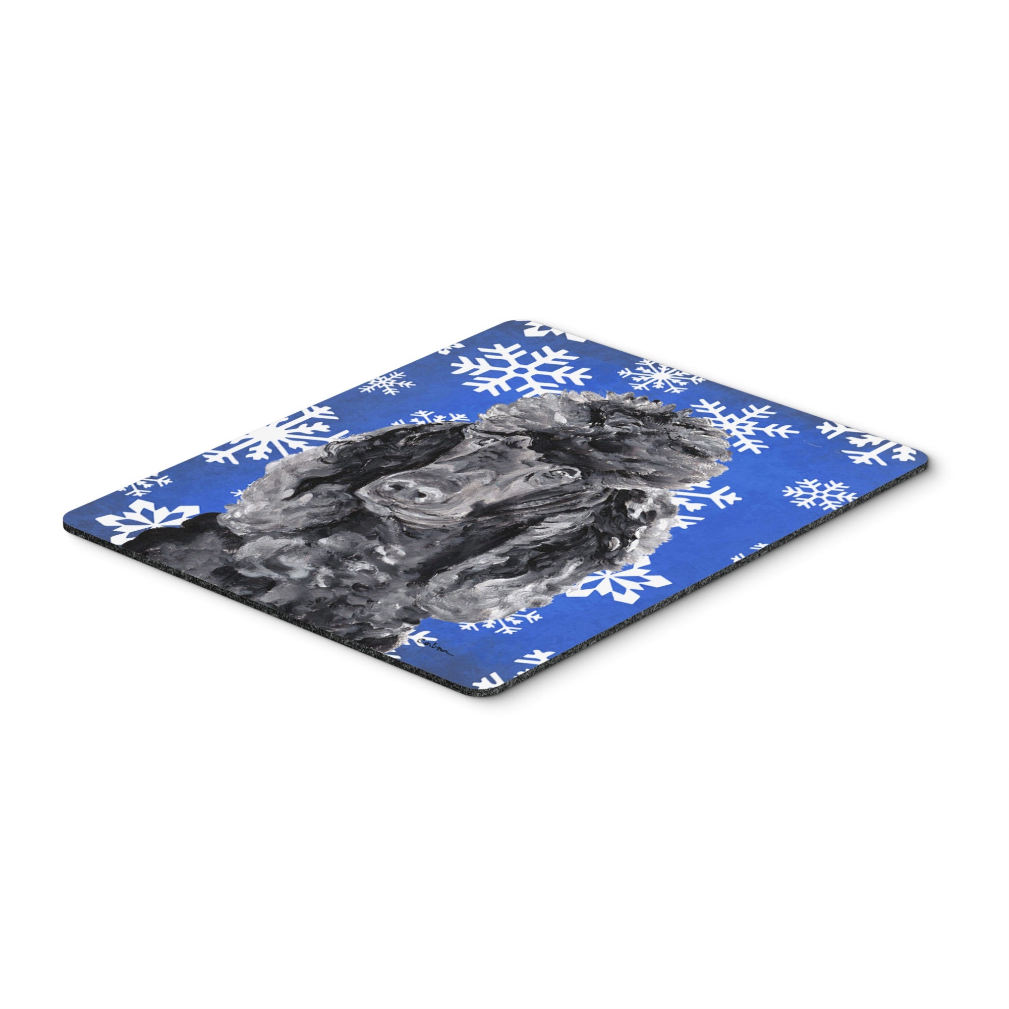 Carolines Treasures Black Standard Poodle Winter Snowflakes Mouse Pad/Hot Pad/Trivet (SC9770MP)